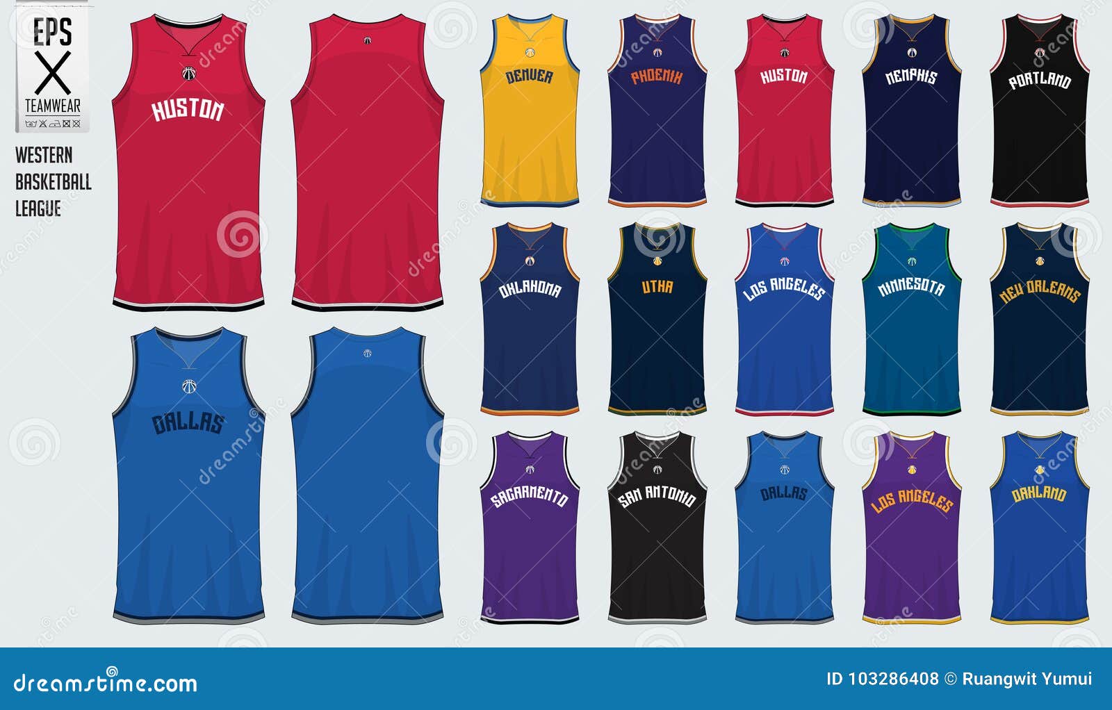 Download Basketball Uniform Template Design Tank Top T Shirt Mockup For Basketball Club In Usa Western Basketball Division Stock Vector Illustration Of Portland Shirt 103286408