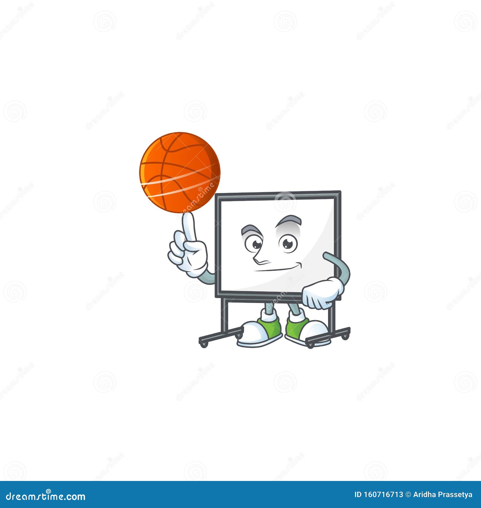 With Basketball White Board for a Teaching Equipment Stock Vector Illustration of happy