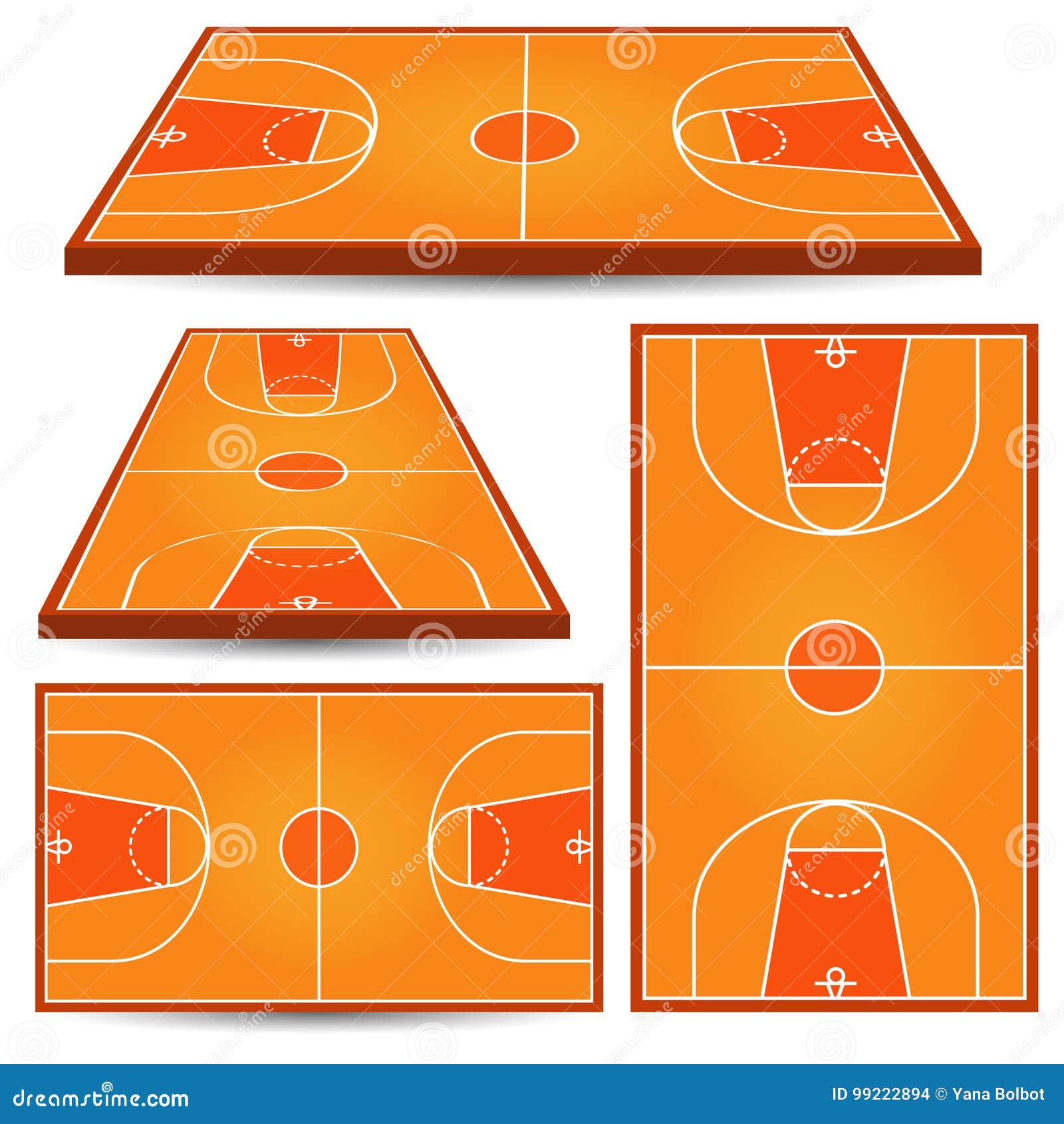 Draw a basketball court and label it