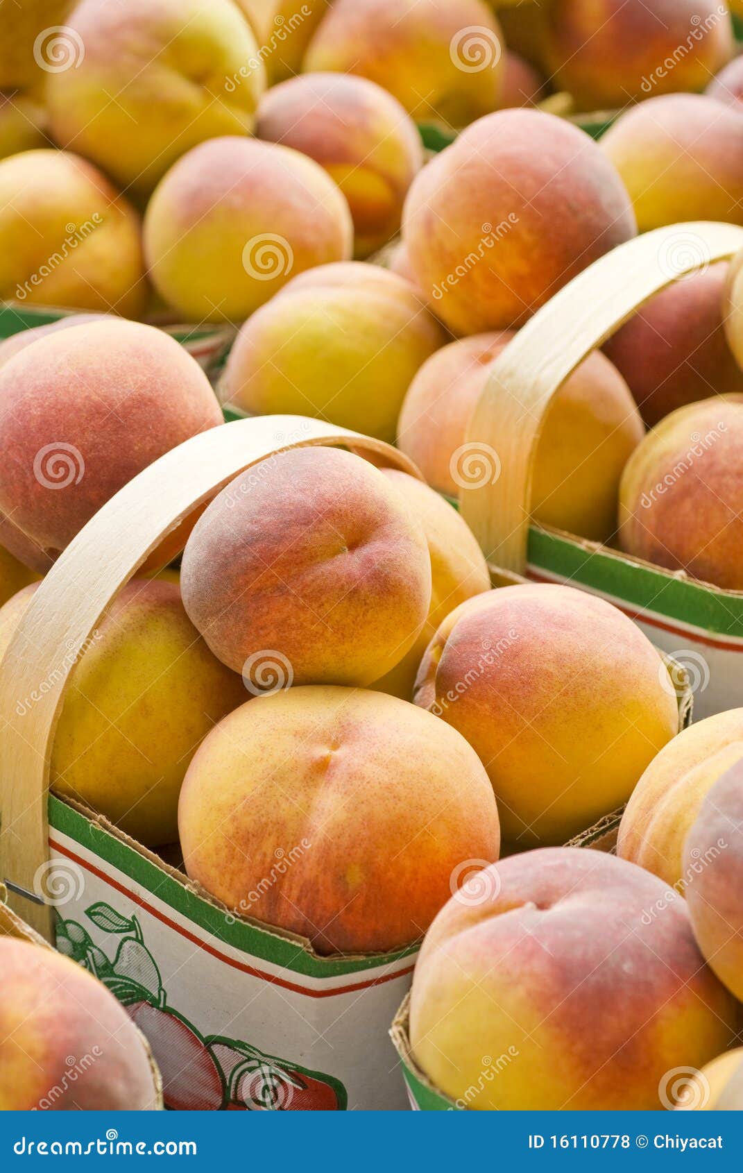 Baskets of Peaches stock photo. Image of peaches, eating 16110778