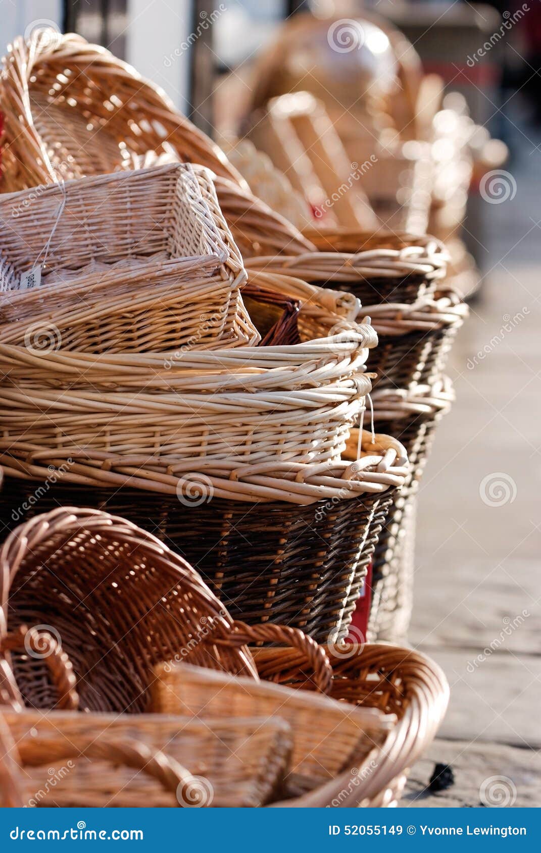 Baskets for sale stock image. Image of wicker, rustic 52055149