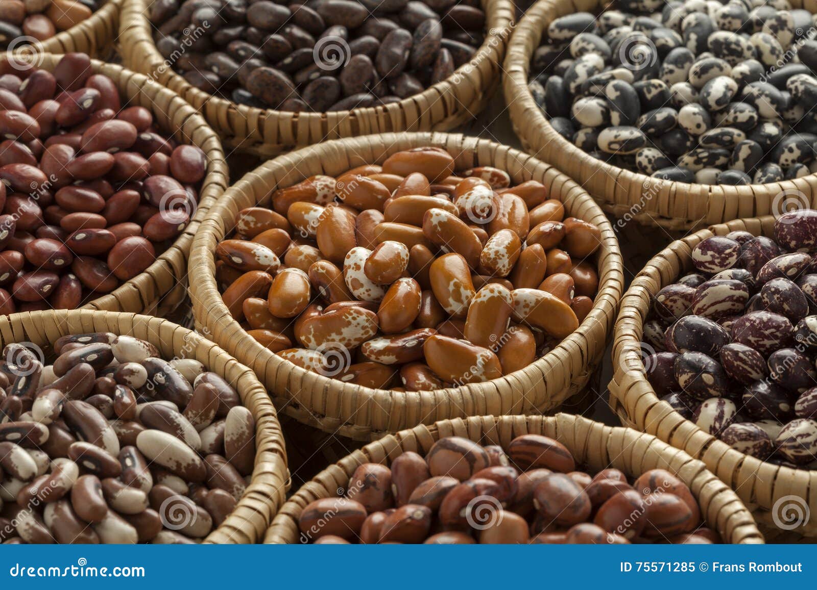 Baskets with Variety of Beans Stock Image Image of beans, variety