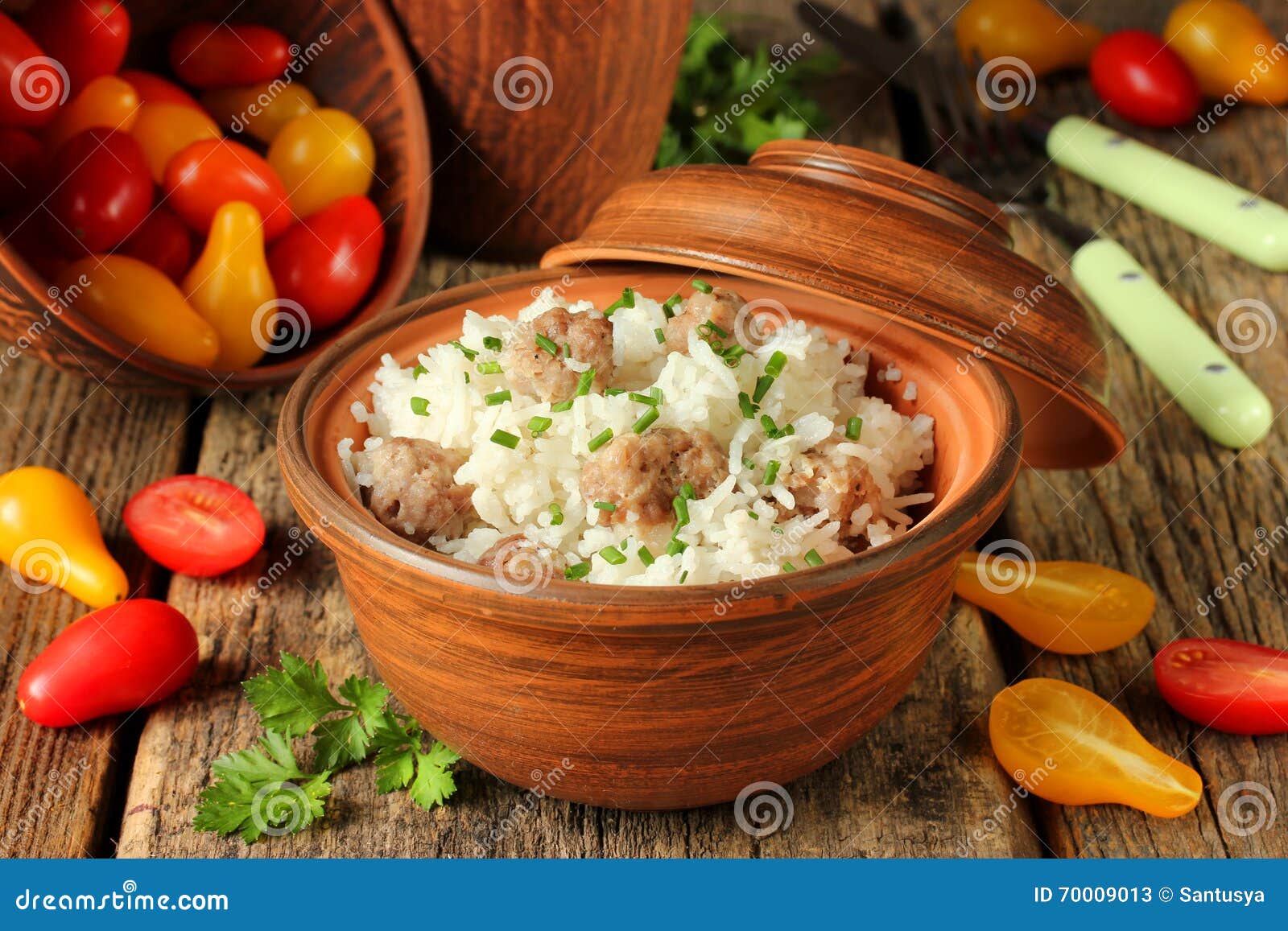 Basmati Rice with Meatballs Stock Image Image of beef, grain 70009013