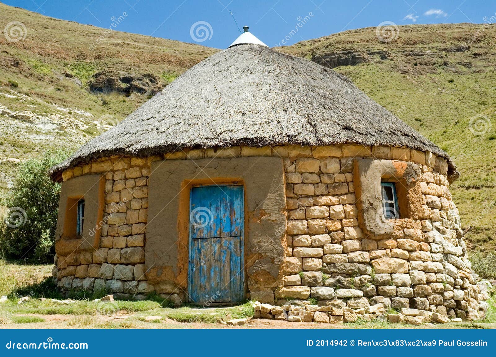 Basotho Traditional Sandstone Hut Stock Photography 