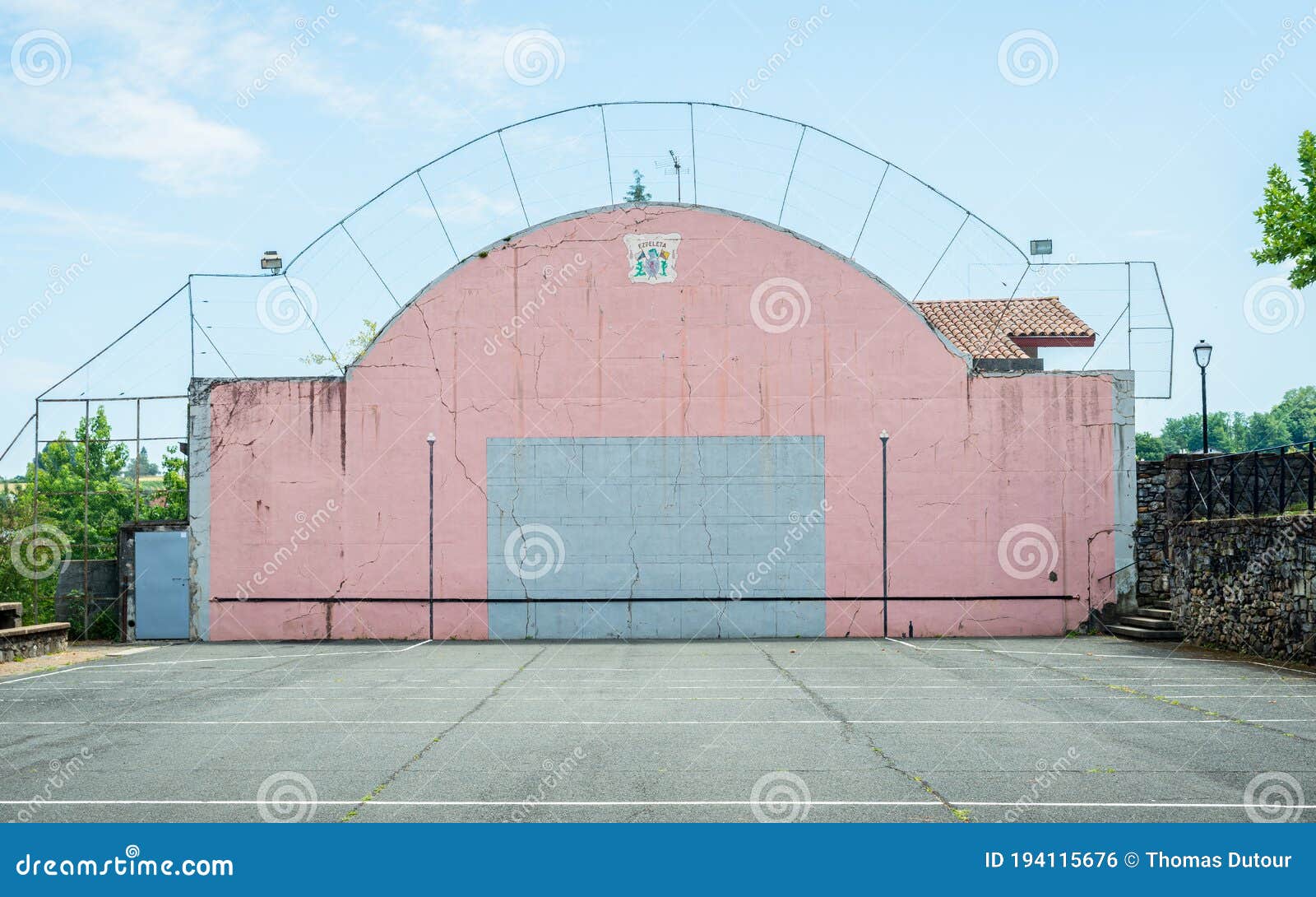 espelette basque pelota wall, in france