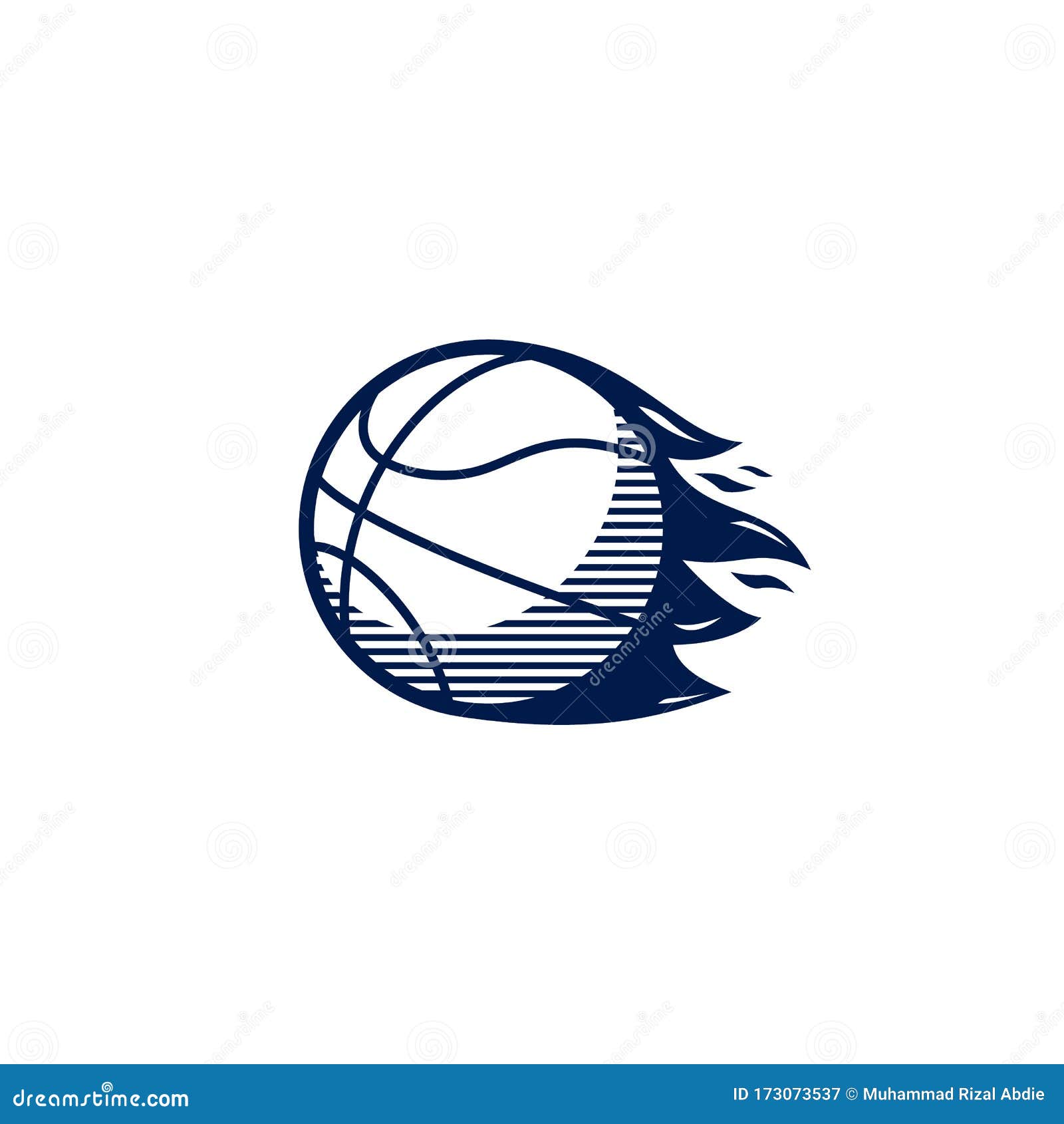 Bola de basquete com logotipo de chama de fogo