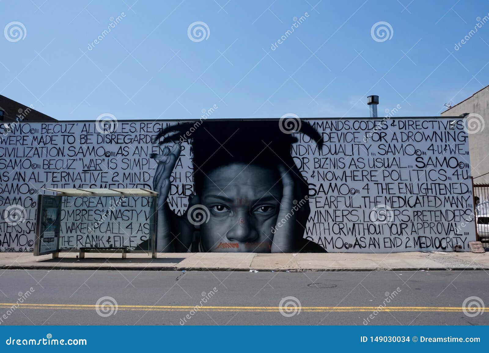 Basquiat Graffiti In Brooklyn New York City Editorial Stock Image Image Of York Afro