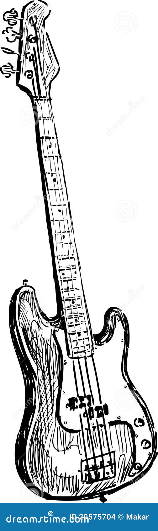 Bass guitar stock vector. Illustration of guitar, electric - 29575704