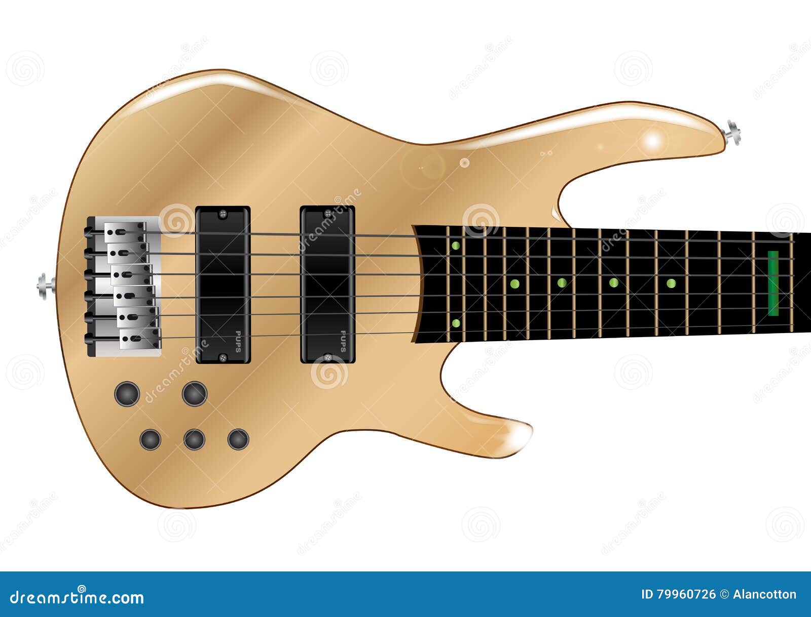 Bass Guitar Body vector illustratie. Illustration of rots 79960726