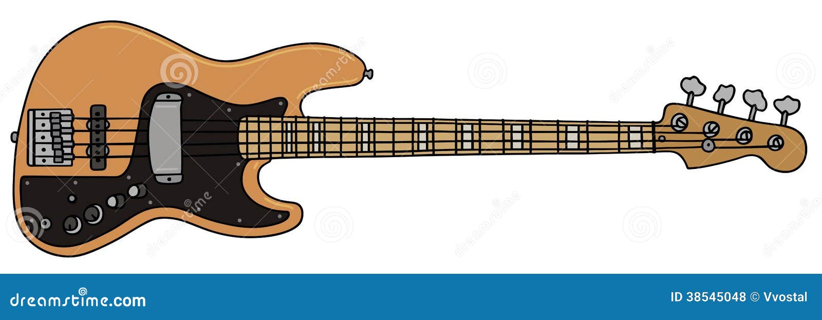 Bass guitar stock vector. Illustration of electric, roll - 38545048