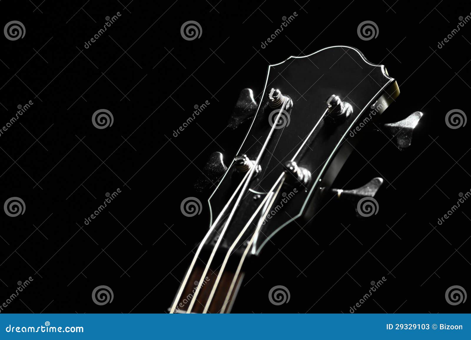 Bass guitar head stock image. Image of dark, fretboard 29329103
