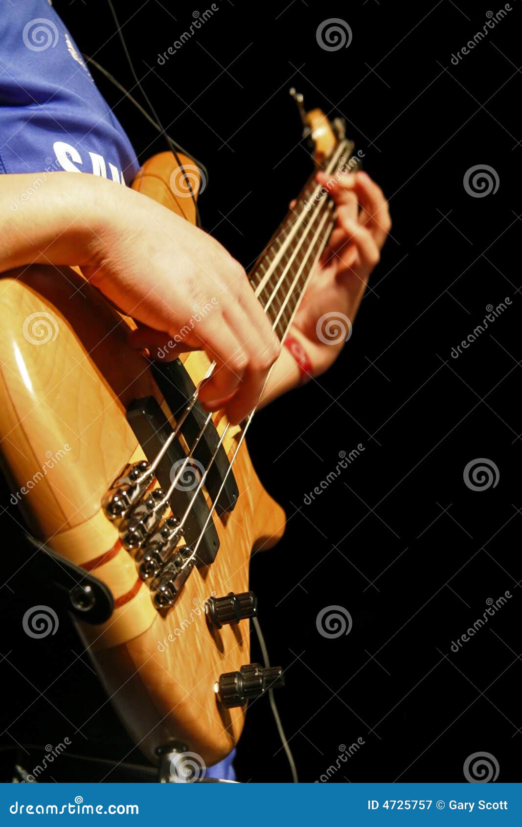 Bass Guitar Player Portrait Stock Image Image Of Black
