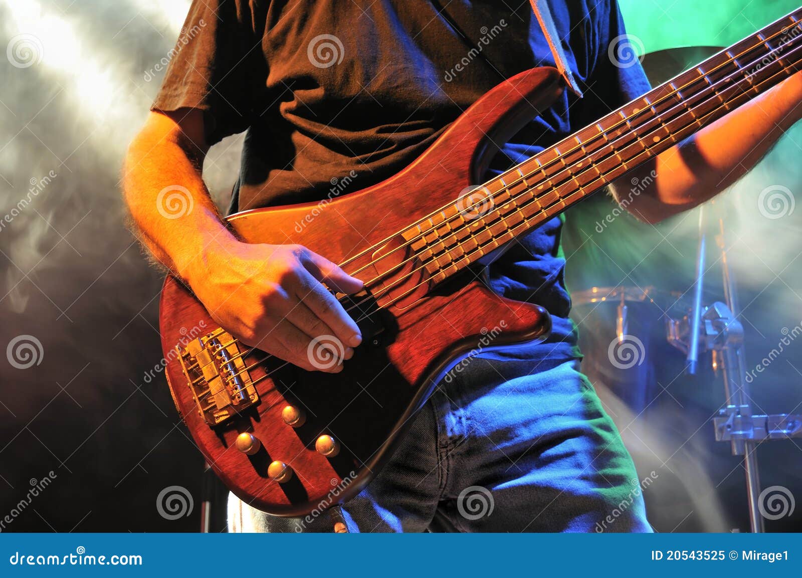 Bass Guitar on Stage stock image. Image of music, stage 20543525