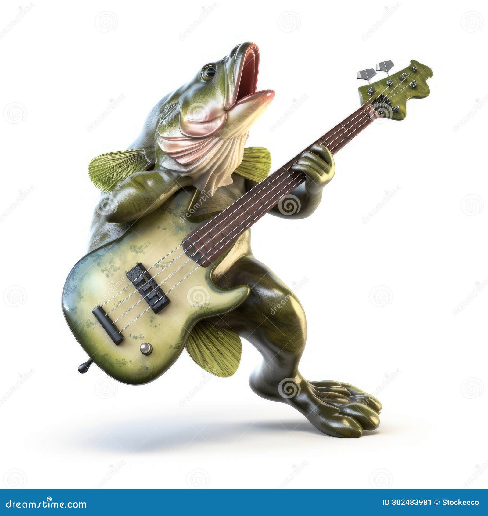 Bass Monster: Photorealistic 3d Fat Bass Playing Bass Guitar Stock  Illustration - Illustration of animal, scenes: 302483981