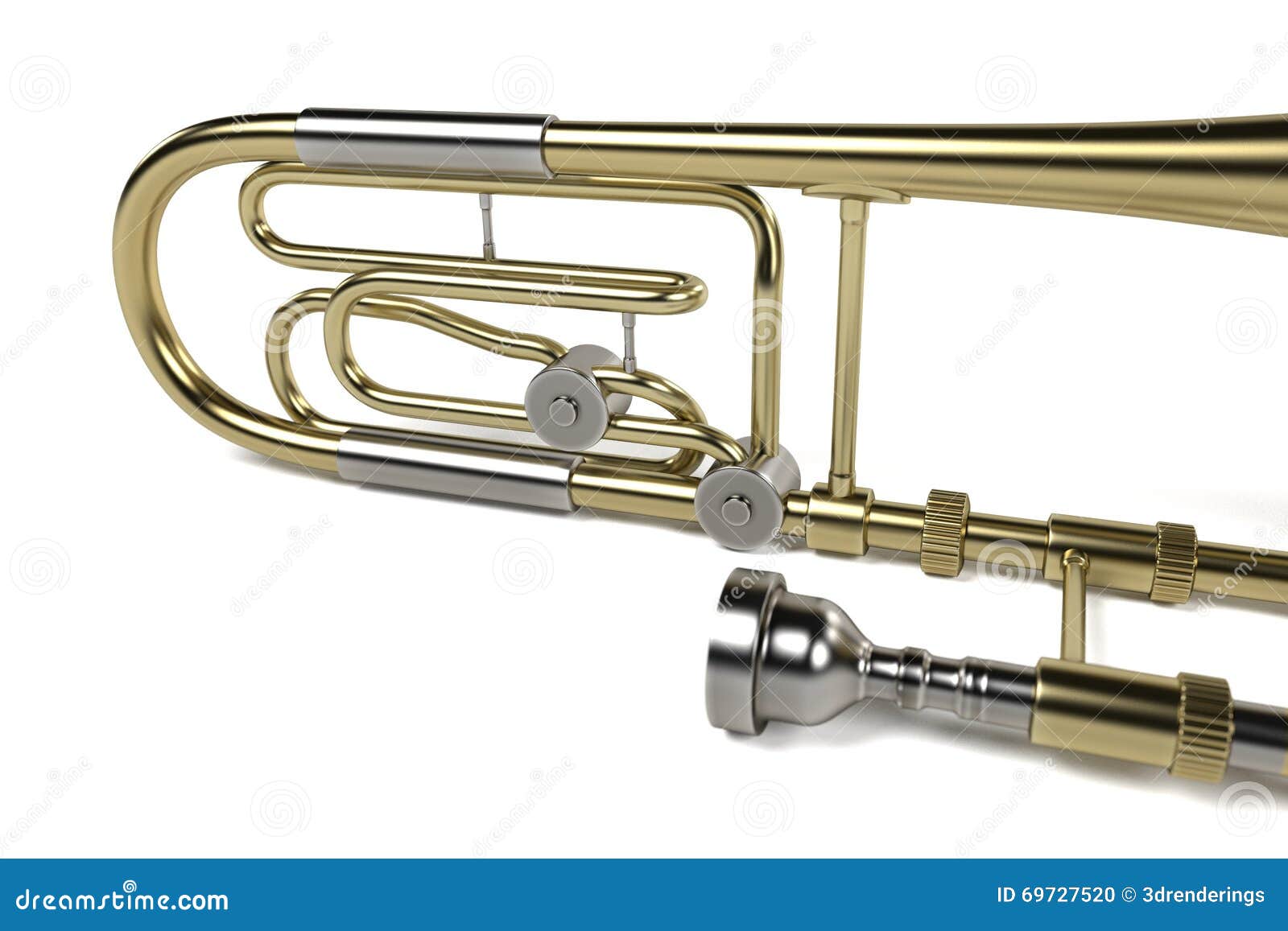 Bass trombone stock illustration. Illustration of trombon 69727520