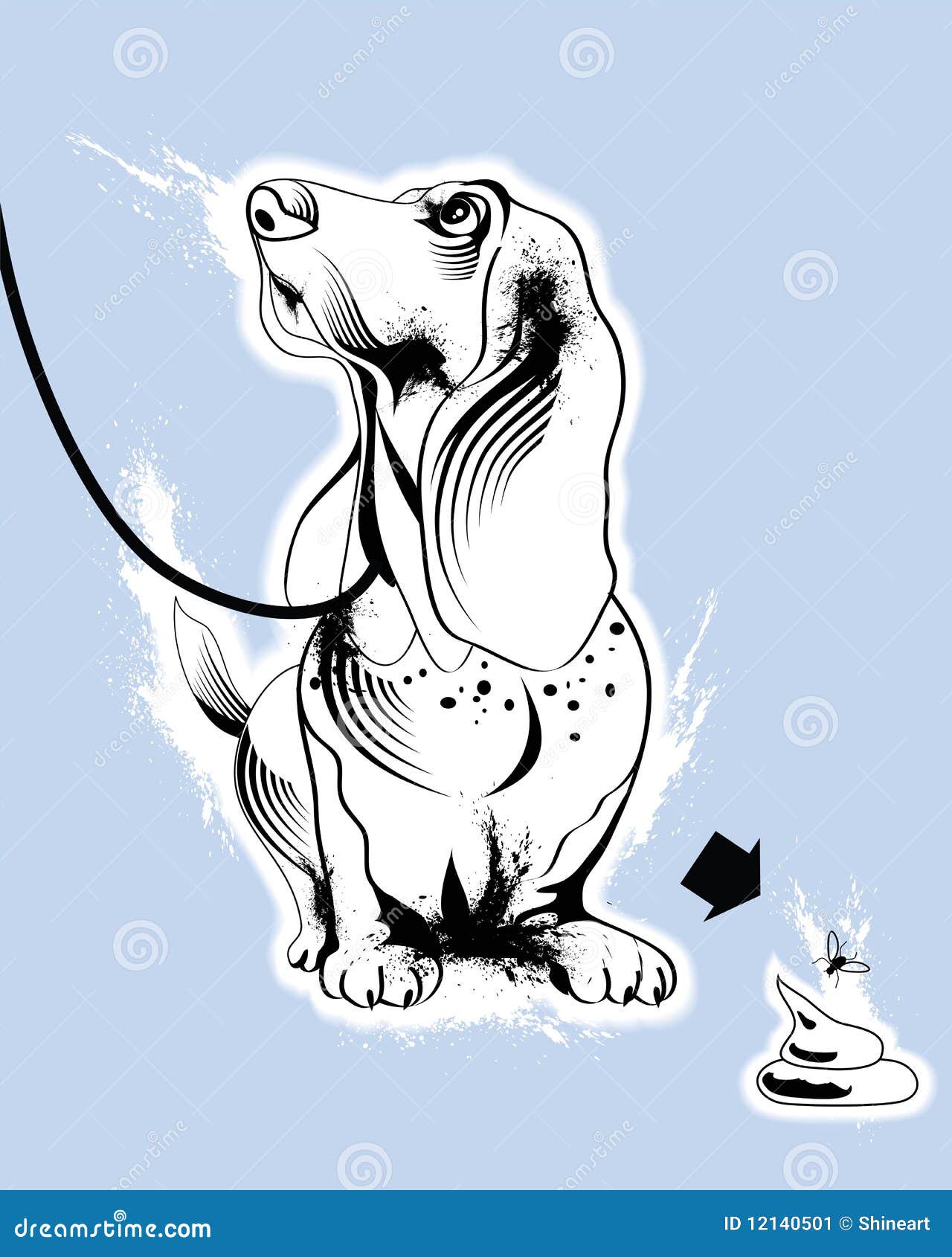 Basset hound dog stock vector. Illustration of dung, looking - 12140501