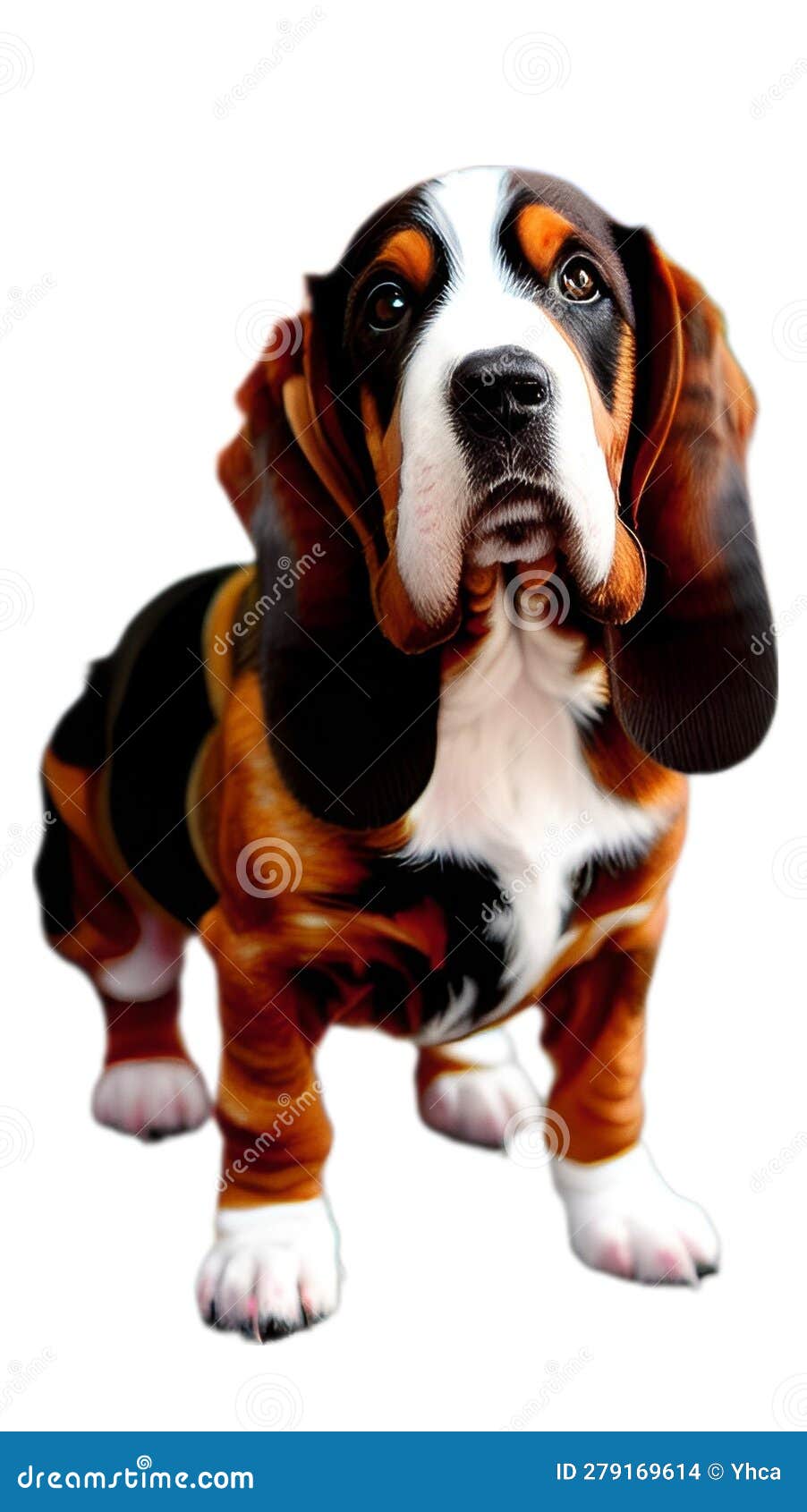 Basset Hound Illustration Artificial Intelligence Artwork Generated