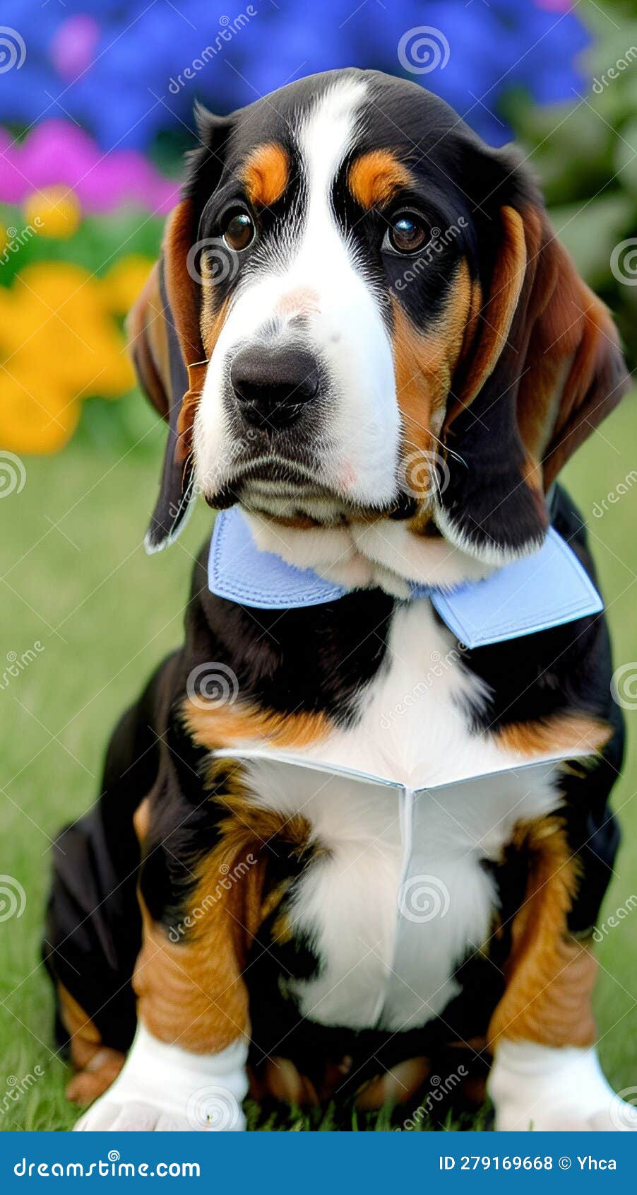 Basset Hound Illustration Artificial Intelligence Artwork Generated