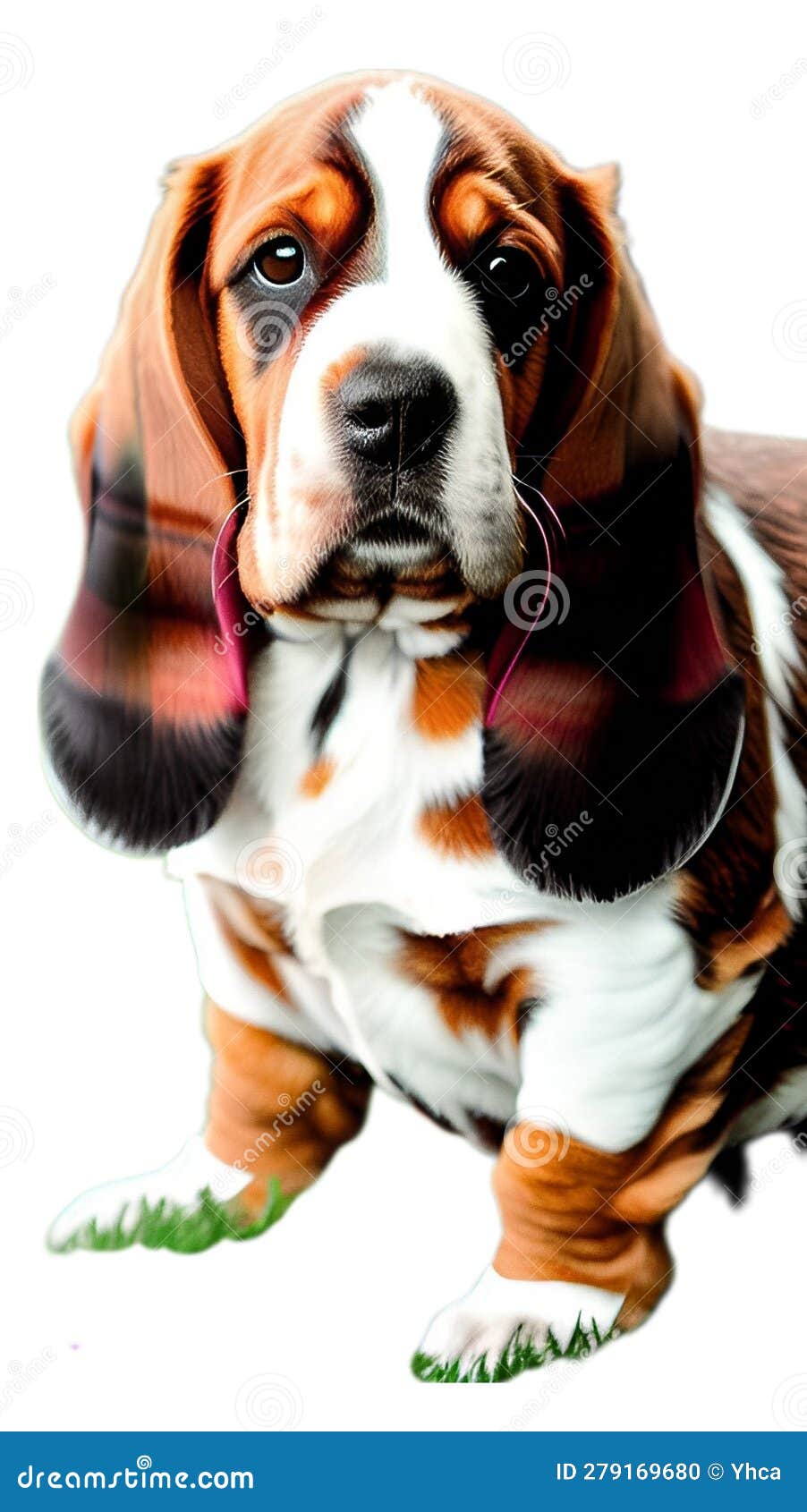 Basset Hound Illustration Artificial Intelligence Artwork Generated