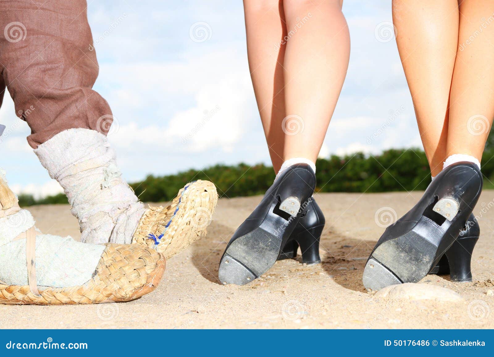 Bast vs. Tap Shoes stock photo. Image of foot, dancer 50176486