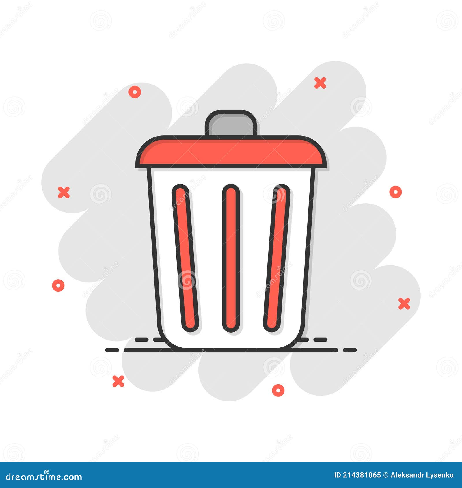 Basurero Icono De Basura En Estilo Cómico. Cubo De Basura Vector Dibujos  Animados Ilustración Pictograma. Basura Cesta Concepto De Ilustración del  Vector - Ilustración de ambiente, casa: 214381065