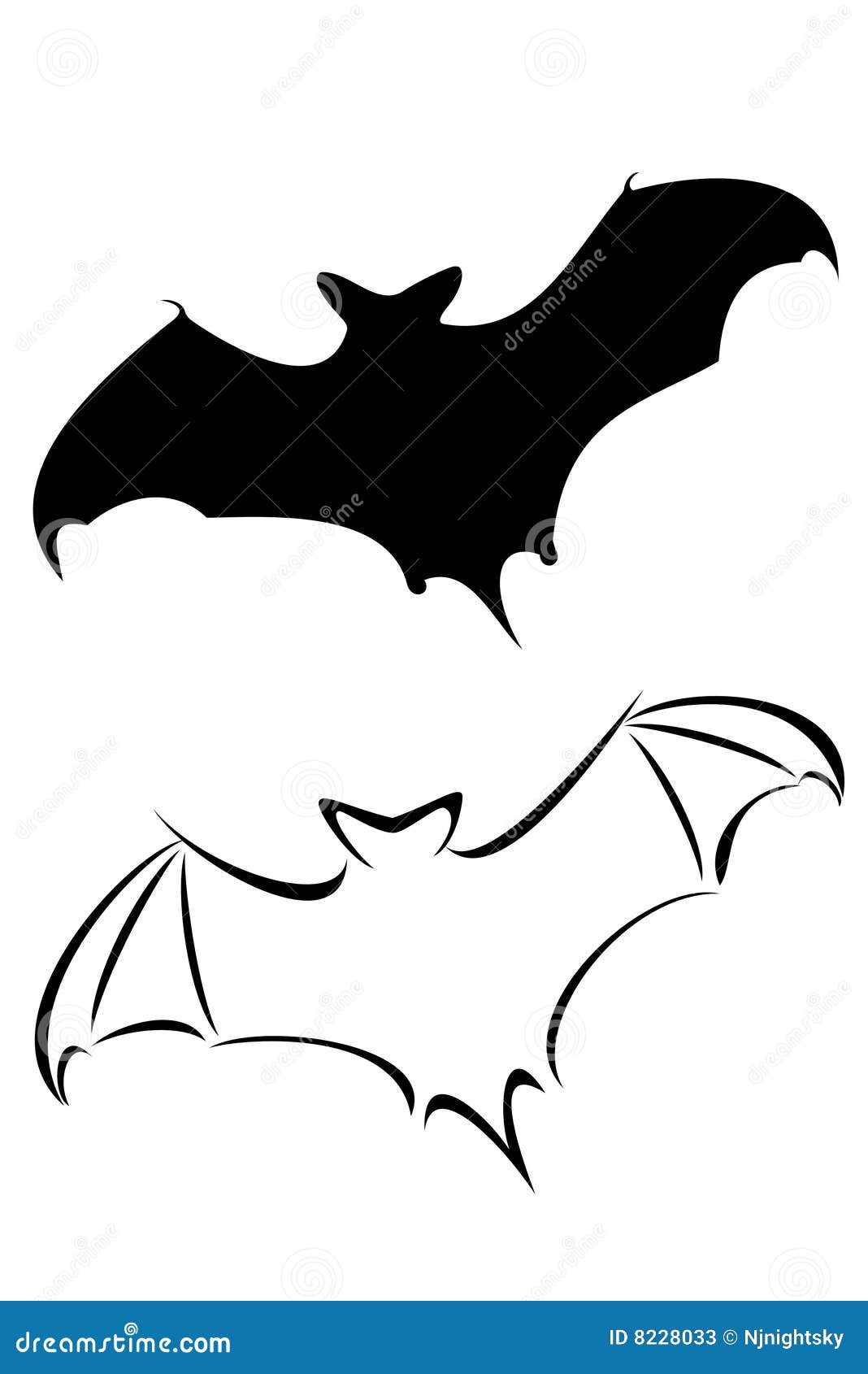 Gothic Bat Tattoo Wings Spread Facing Forward · Creative Fabrica
