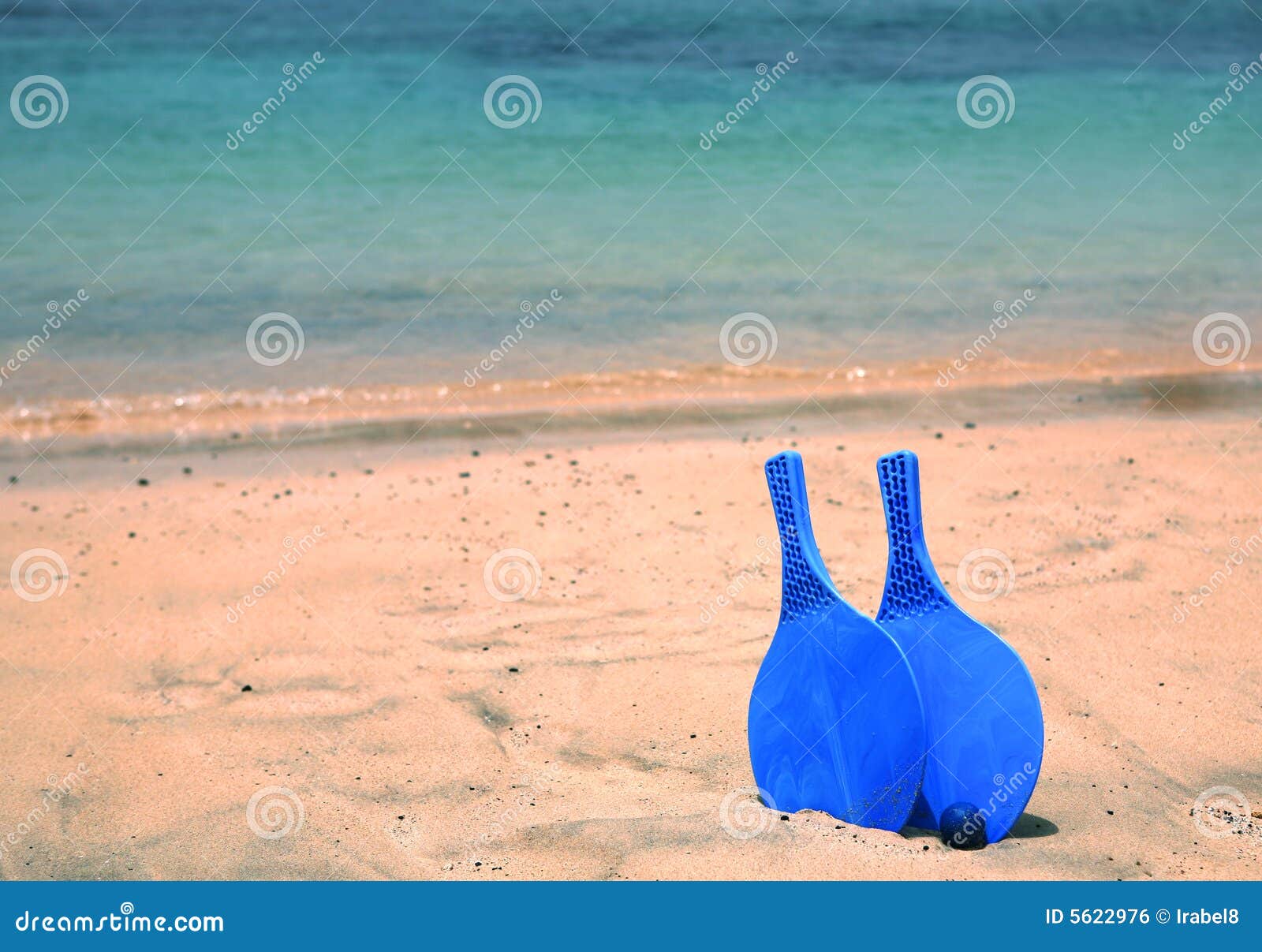 Bat And Ball On The Beach Picture. Image 5622976