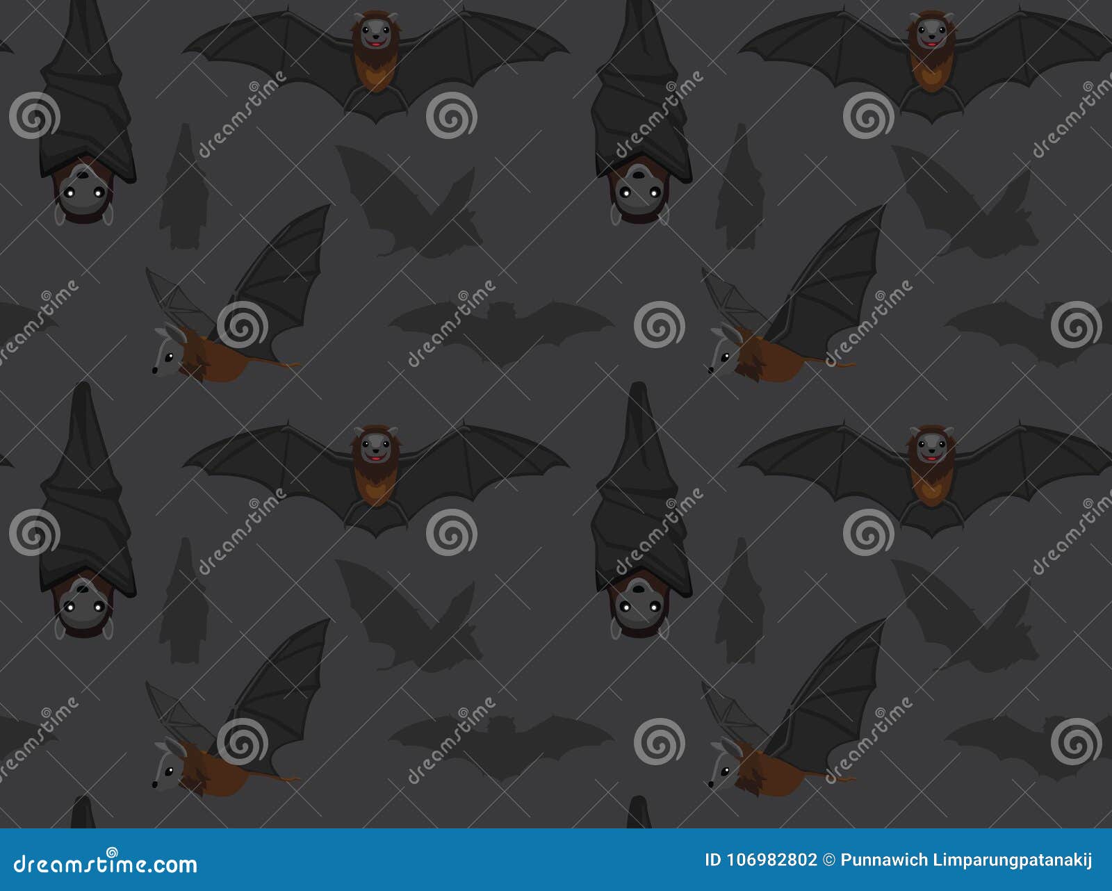 Bat Cartoon Wallpaper stock vector. Illustration of night 106982802