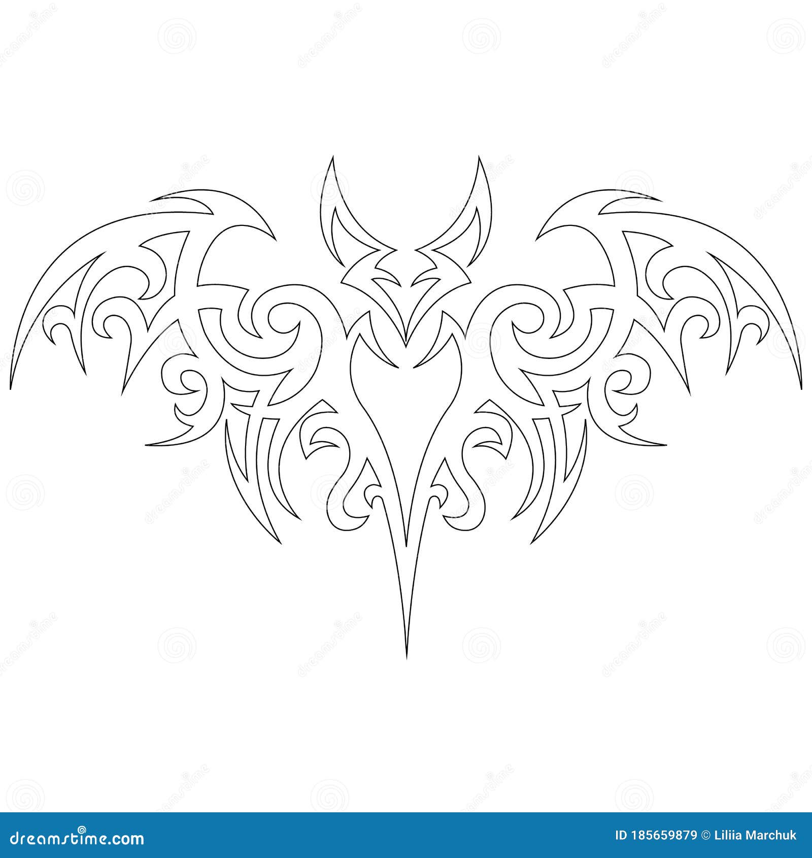 Download Bat Drawn With Contour Lines Coloring Design Can Be Used For Coloring Book Editorial Stock Image Illustration Of Halloween Background 185659879
