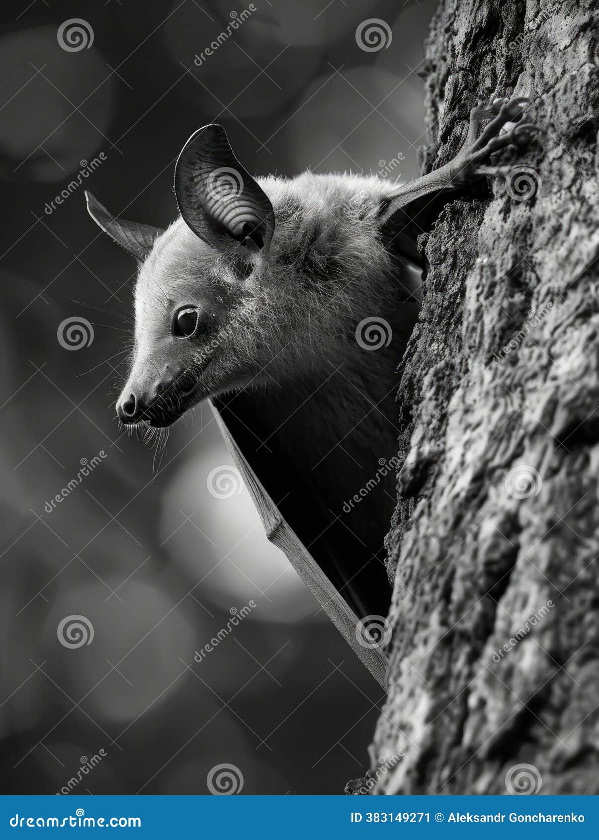 Bat Hanging from Tree stock image. Image of scale, branch - 383149271