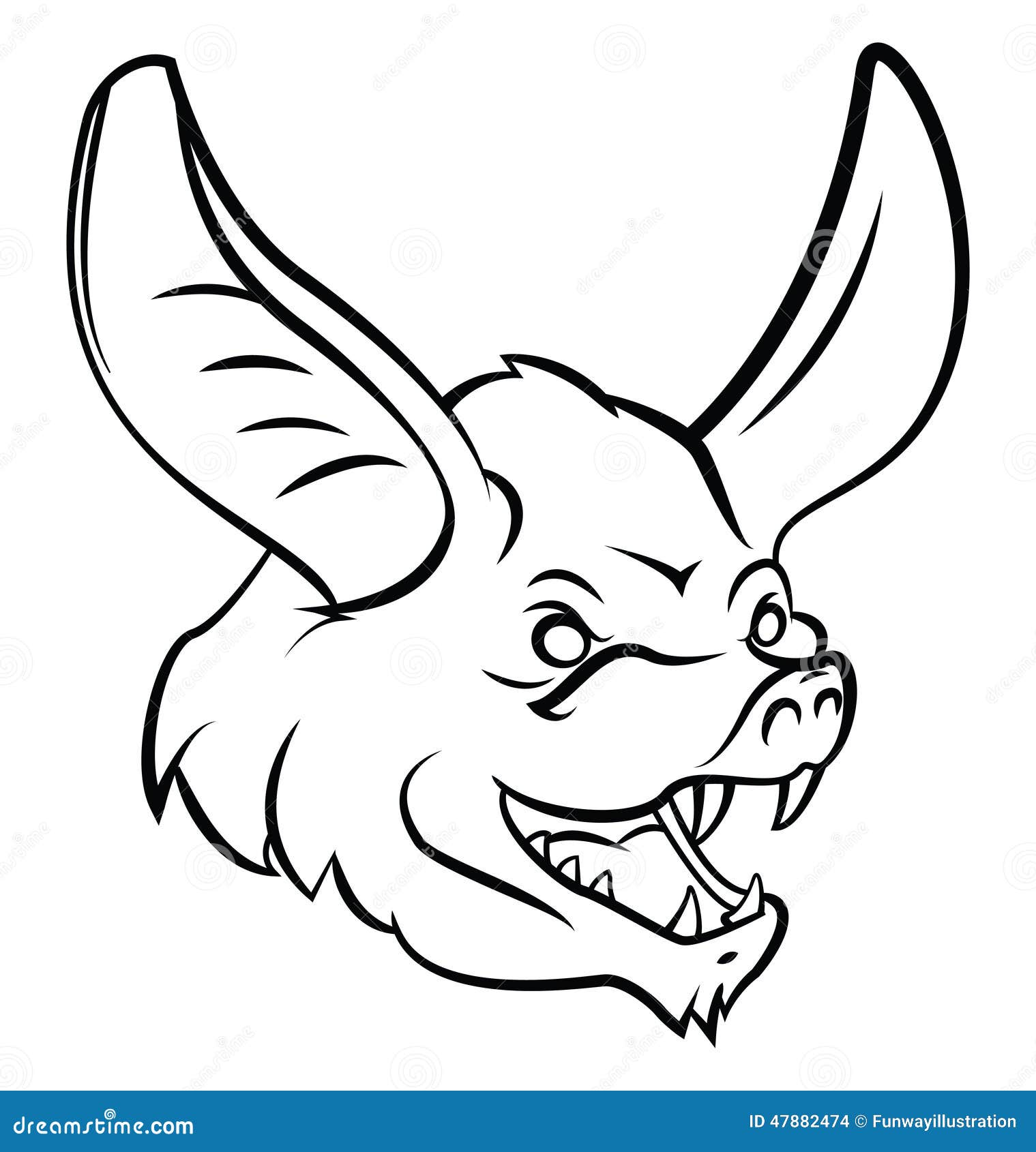 Bat Head stock vector. Illustration of fruit, mammal 47882474