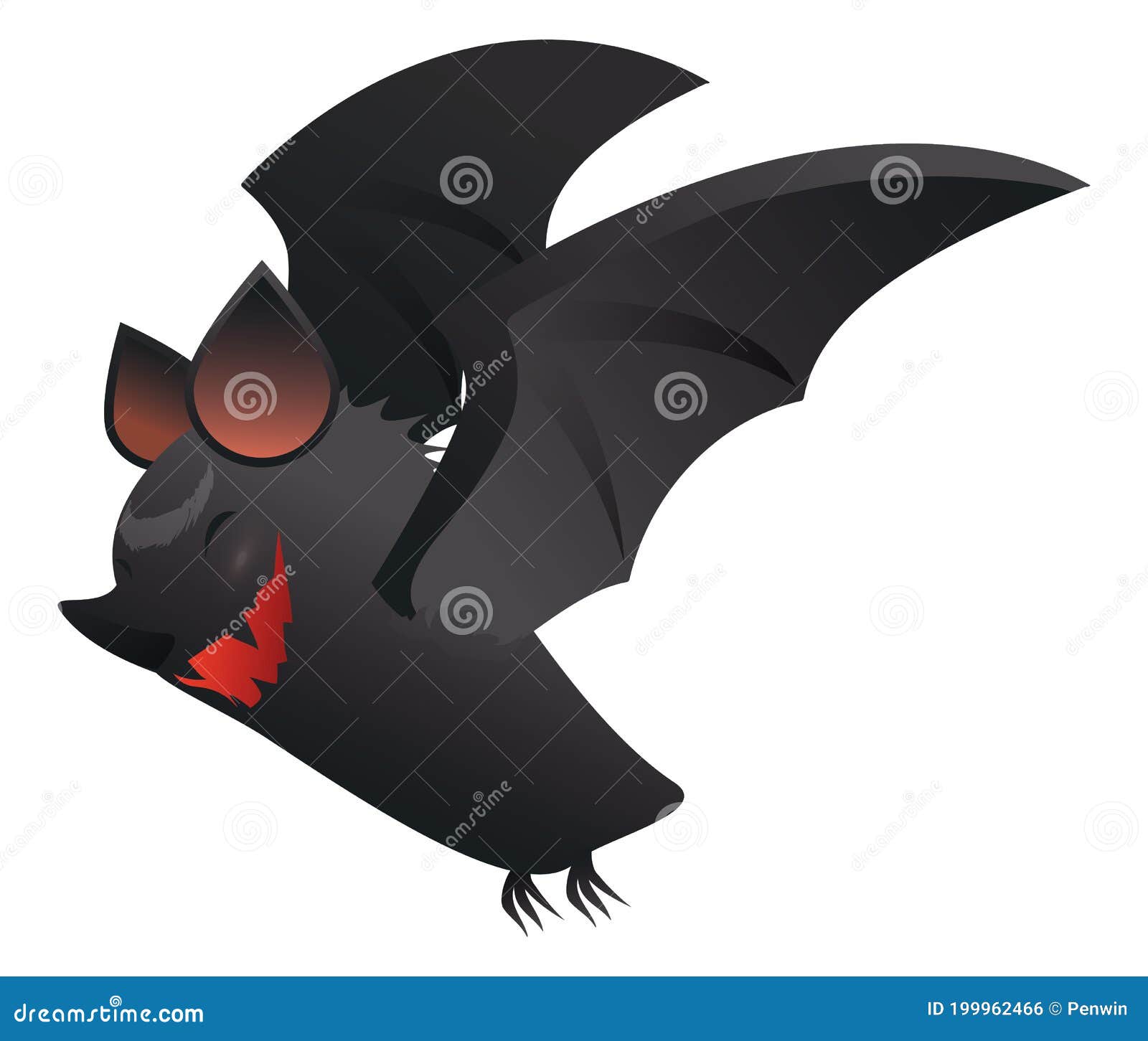 Morcego com asas espalhadas, tema de halloween, morcego-vampiro desenhado à  mão