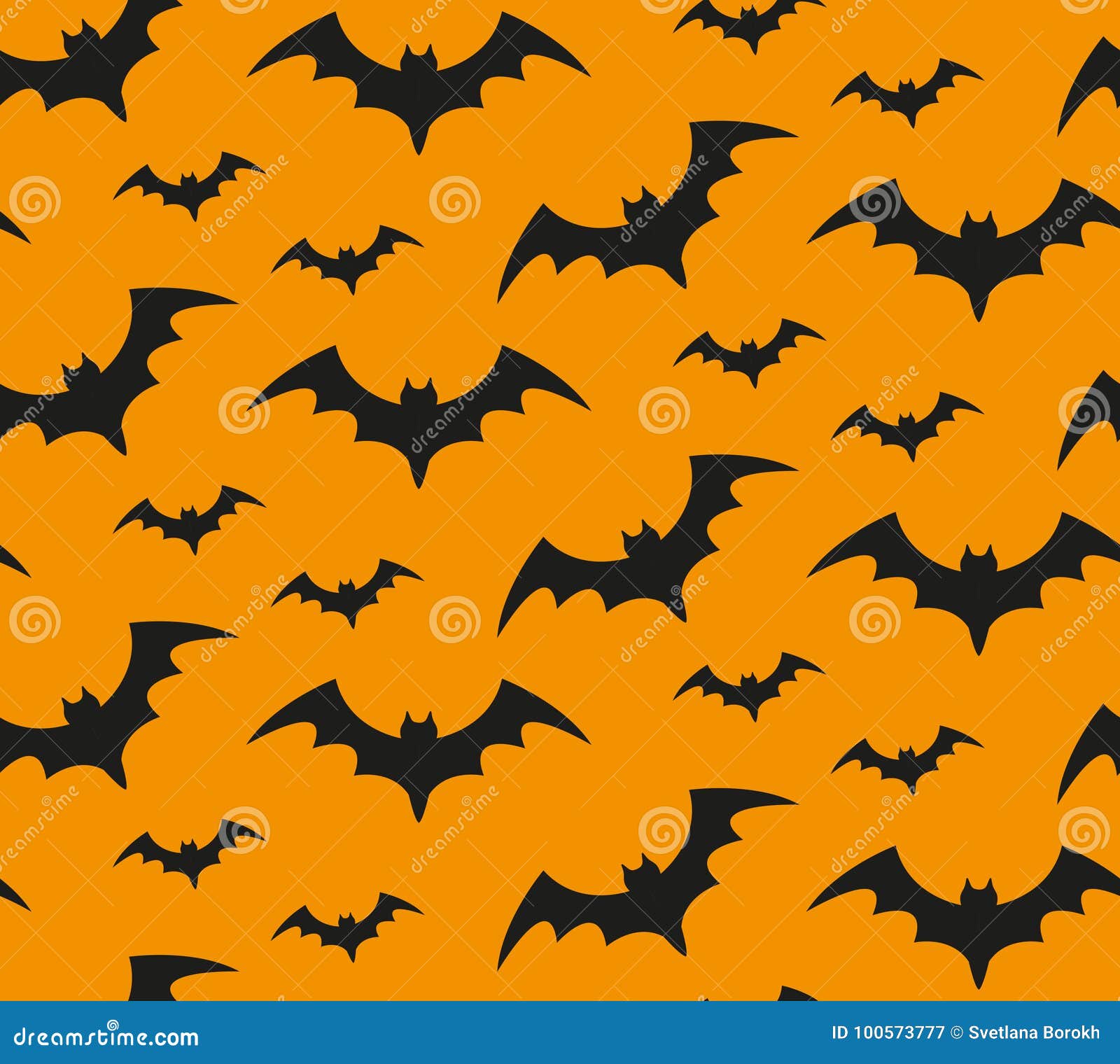 Bat Silhouette Seamless Pattern. Halloween Repeating Texture. Scary