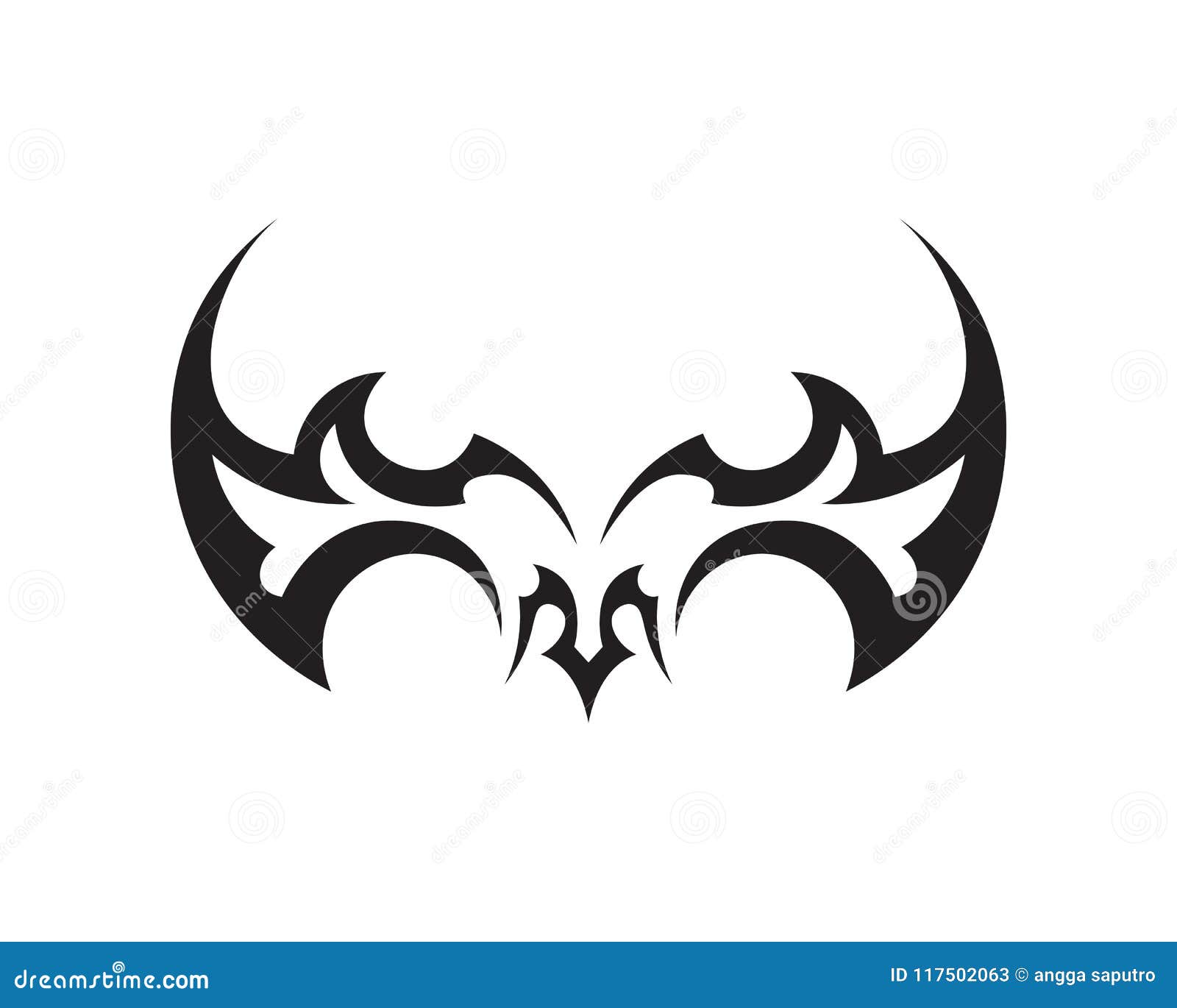 Bat and symmetric tribals Royalty Free Vector Image