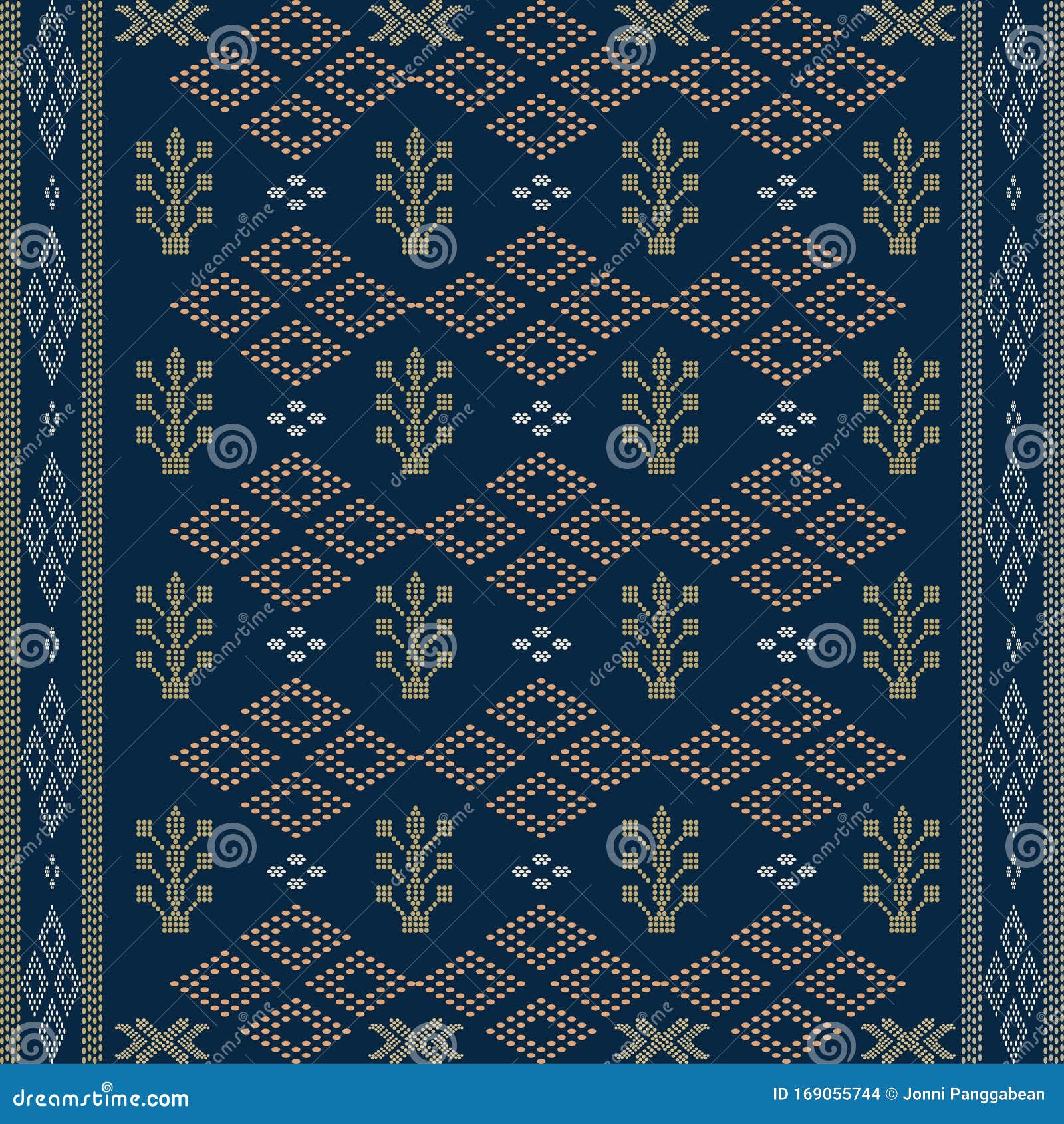 Batak Ethnic Seamless Pattern With Motif Ulos  Creative 