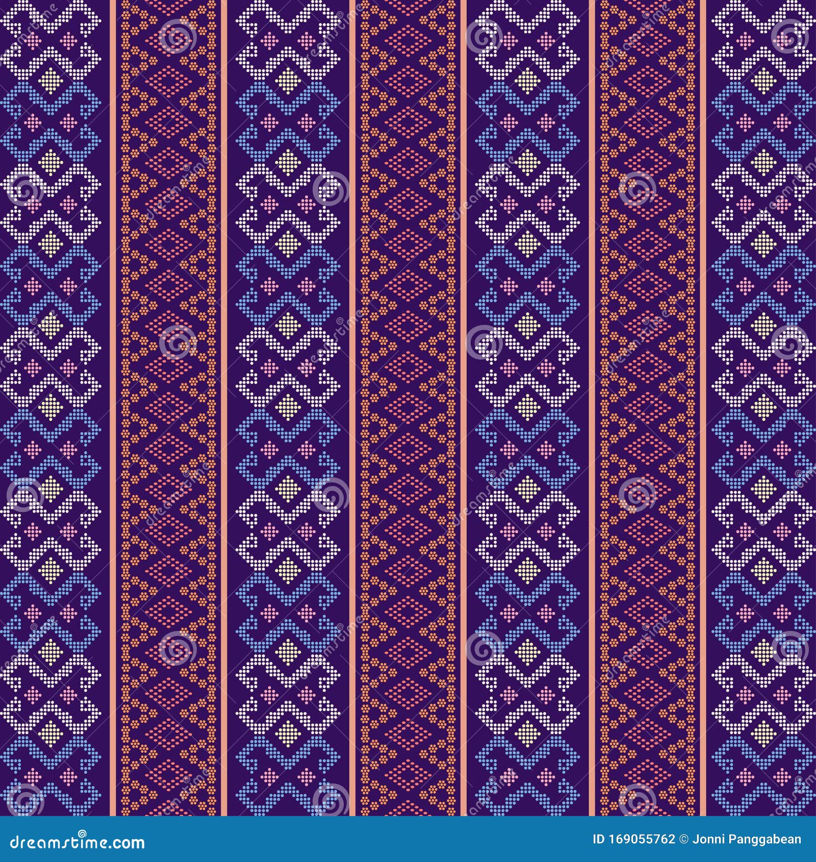 Batak Ethnic Seamless Pattern With Motif Ulos  Creative 