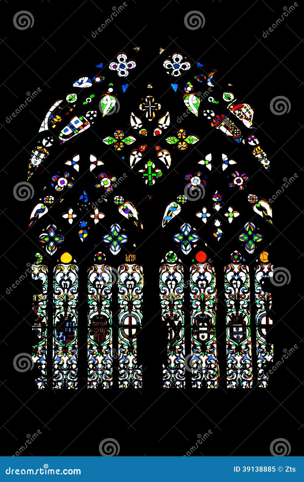 batalha monastery. gothic stained-glass window