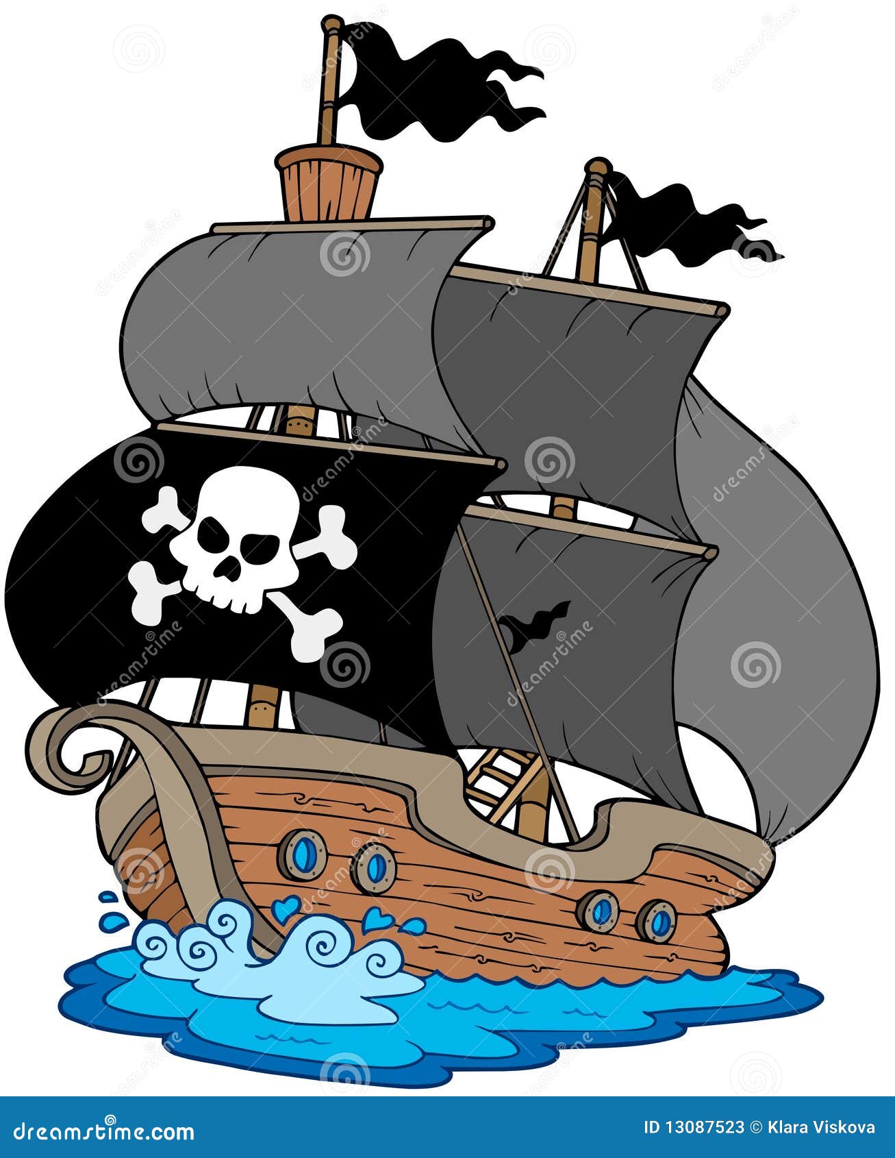Bateau A Voiles De Pirate Illustration De Vecteur Illustration Du Pirate 13087523