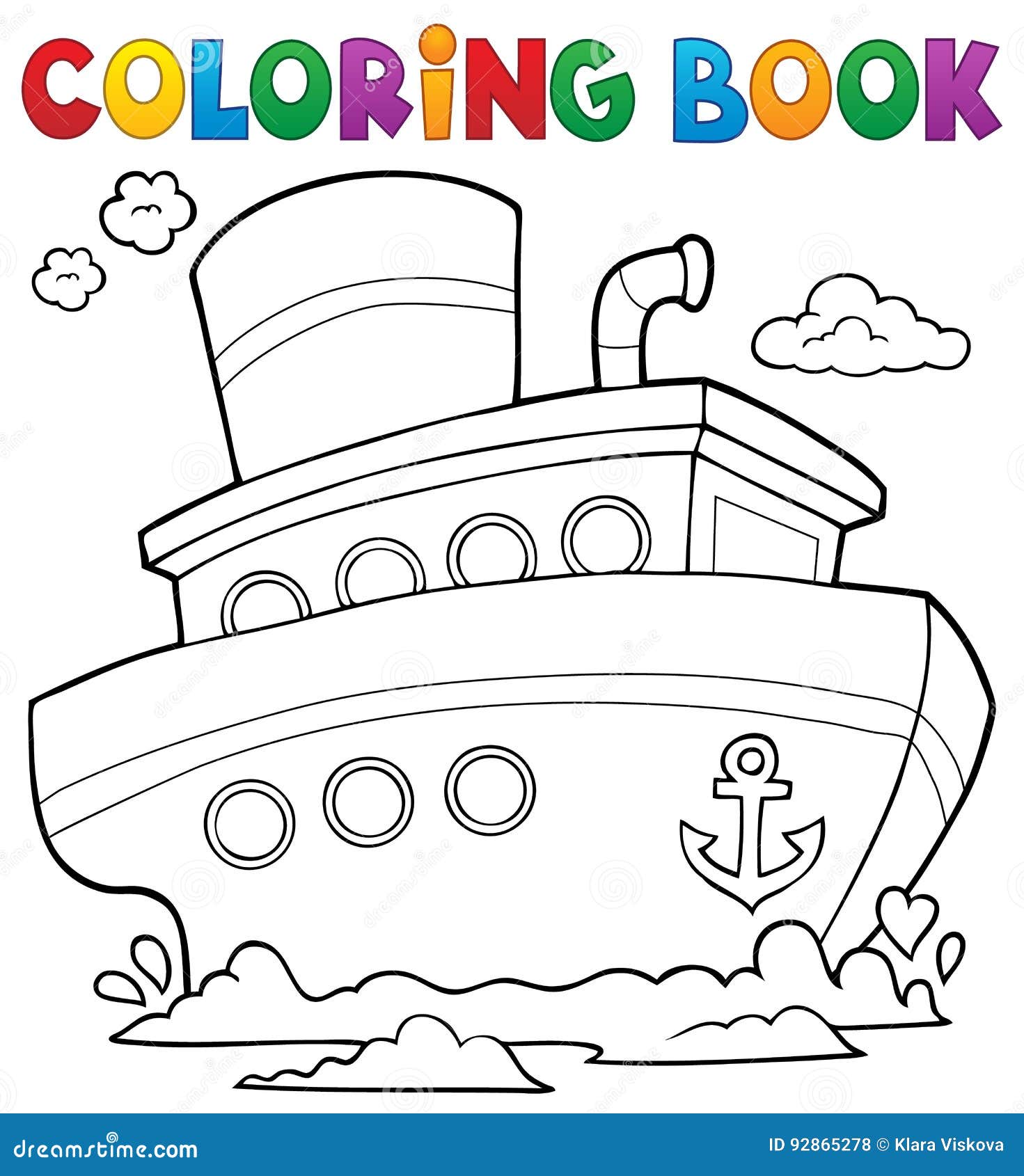 Coloriage tableau bateau sur l'eau