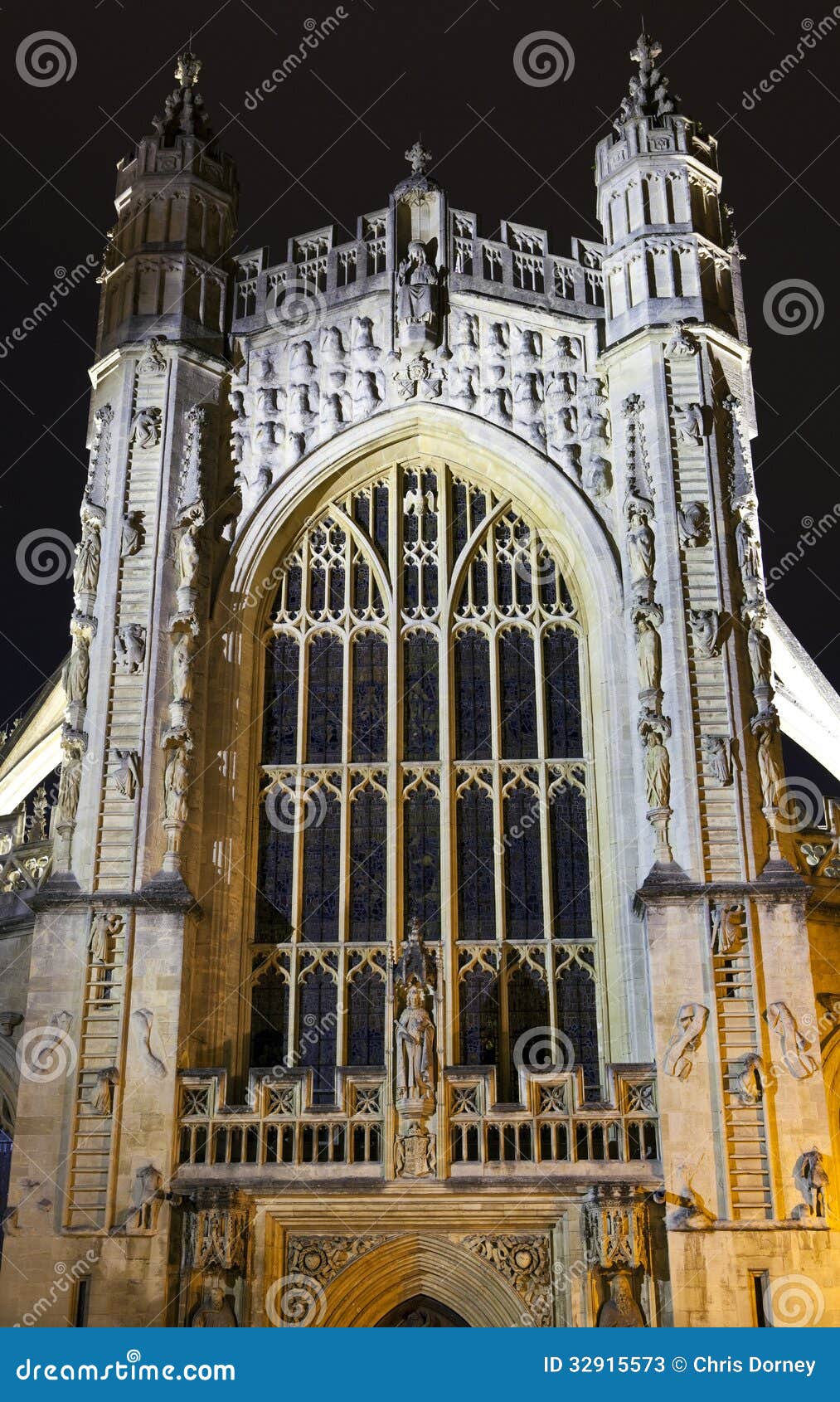 Bath Abbey at Night stock image. Image of county, religious - 32915573