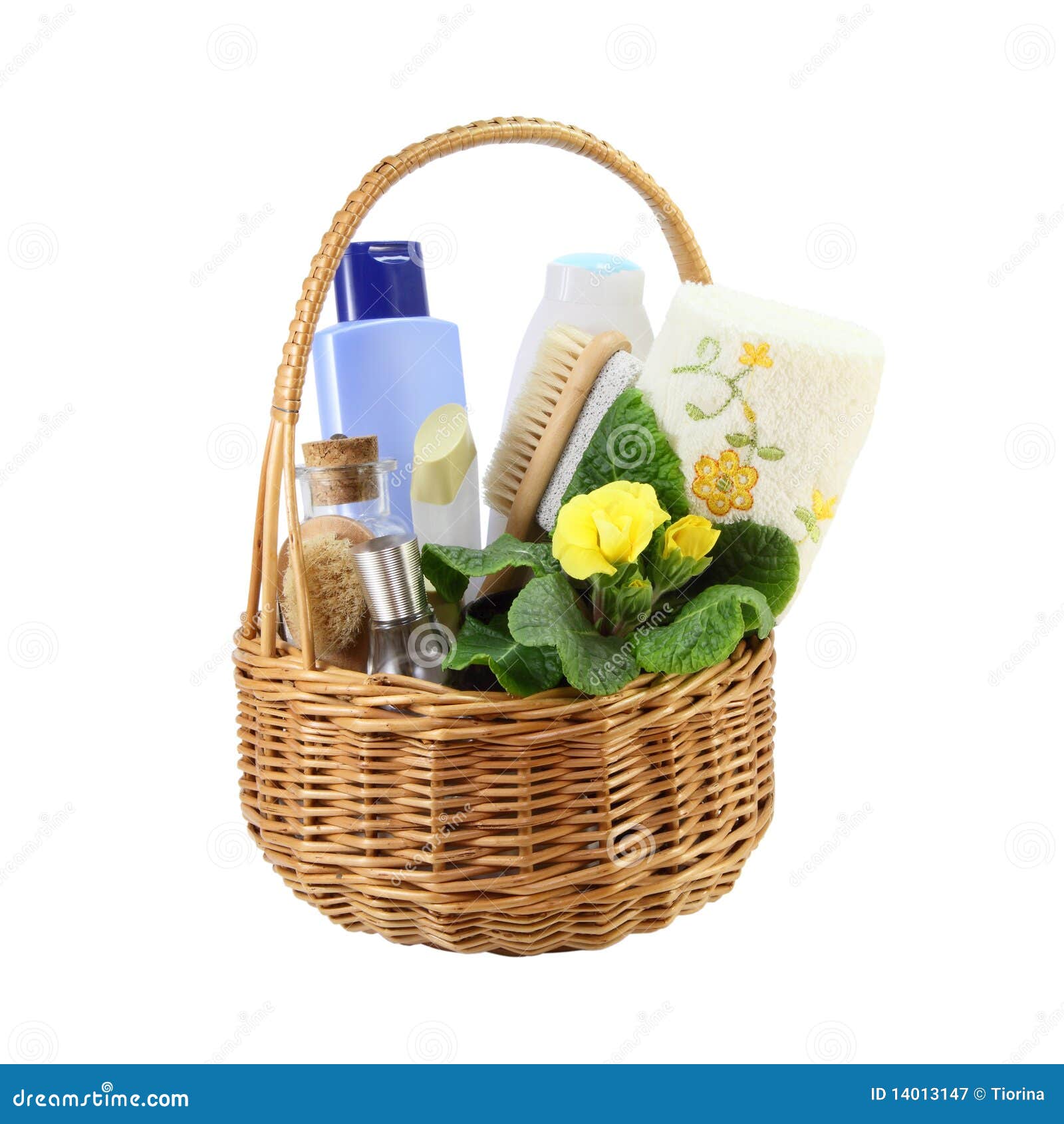 Bath Accessories in the Basket Stock Image Image of brush, clean