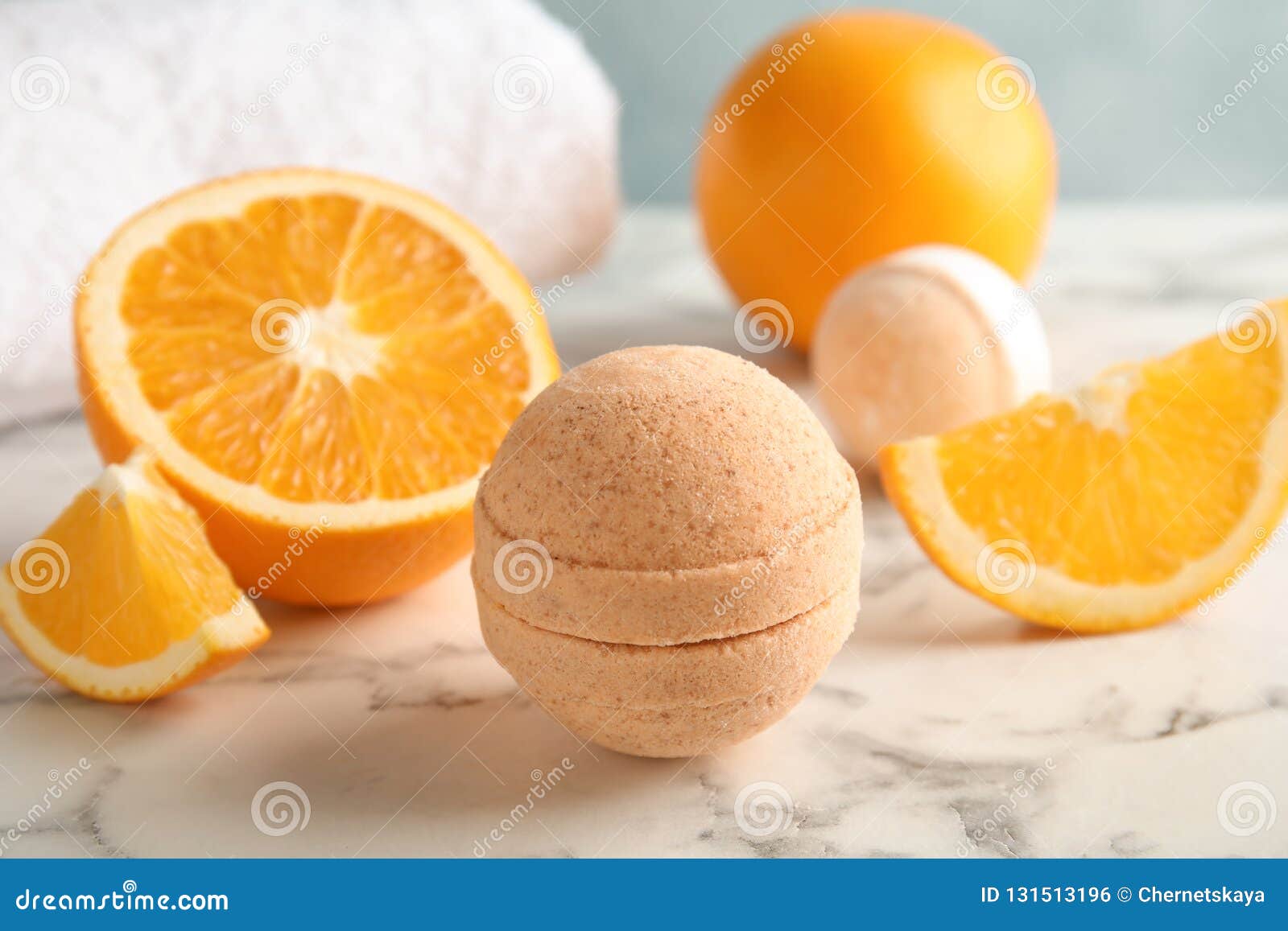 Bath Bomb and Orange Slices Stock Photo Image of natural, aroma