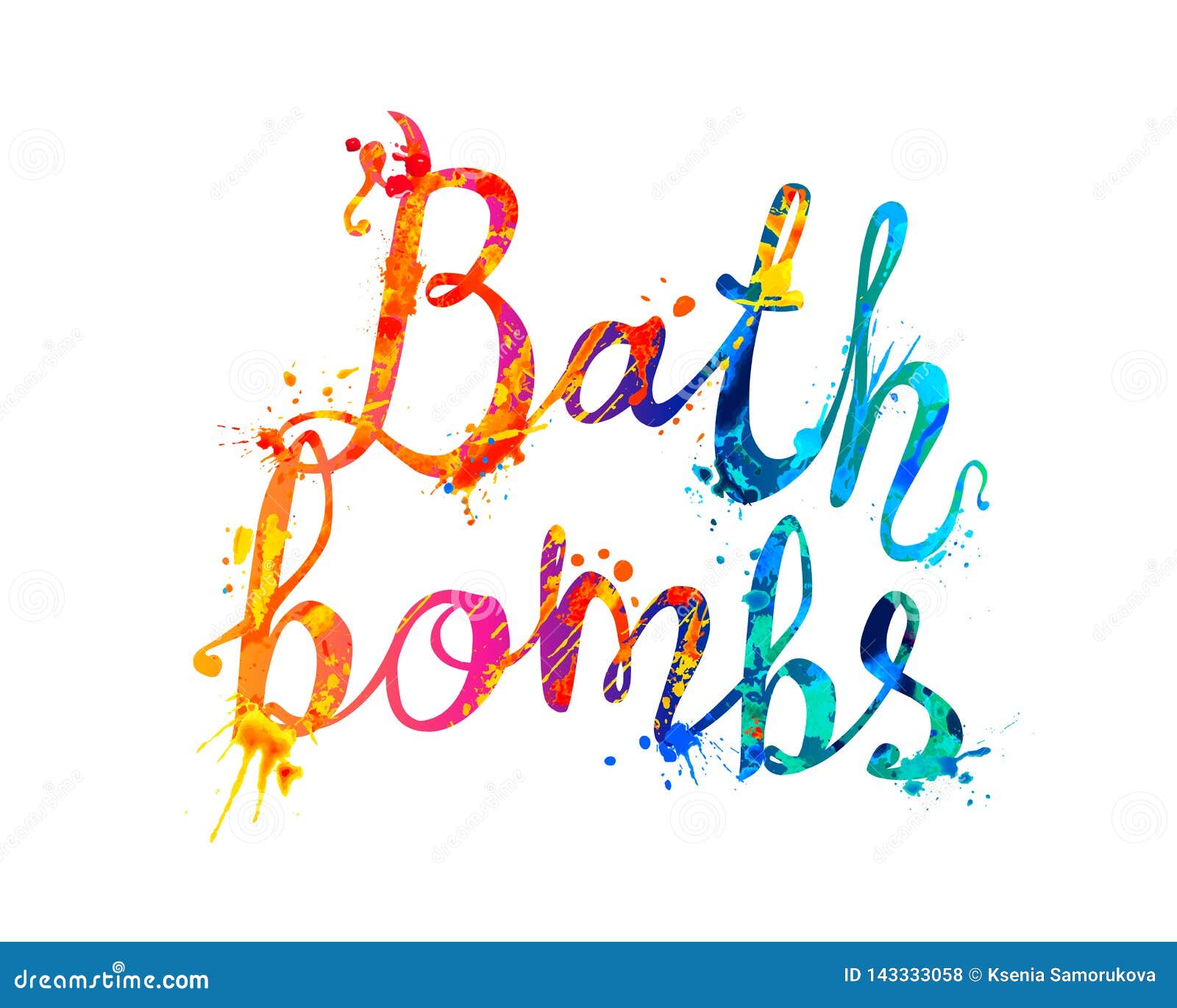 Bath Bombs. Rainbow Splash Paint Stock Vector Illustration of relax