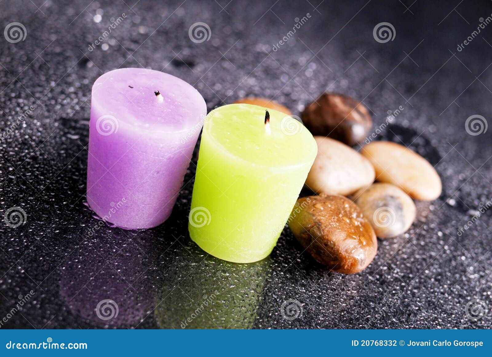 Bath Candles Showered in Water Stock Photo Image of nature, bath