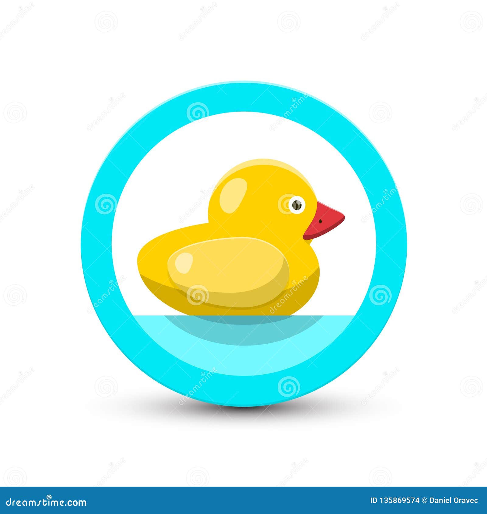 Bath Duck Vector Icon stock vector. Illustration of orange - 135869574