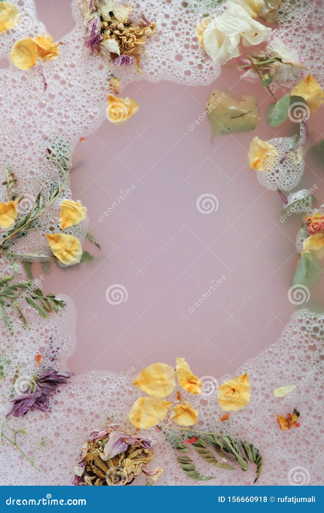 Bath with flower petals stock photo. Image of sensuality 156660918