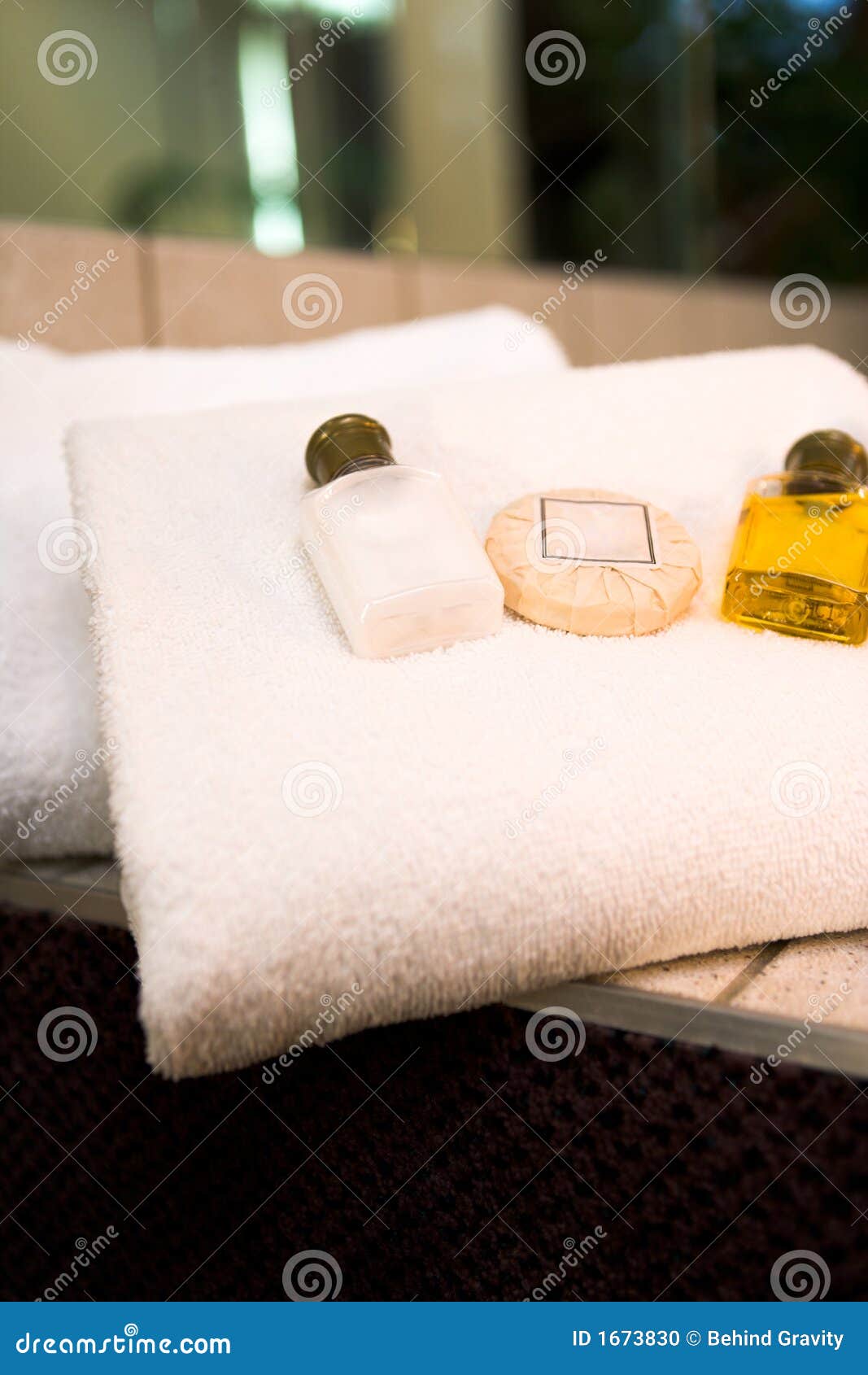 Bath Necessities stock photo. Image of bathroom, cotton 1673830