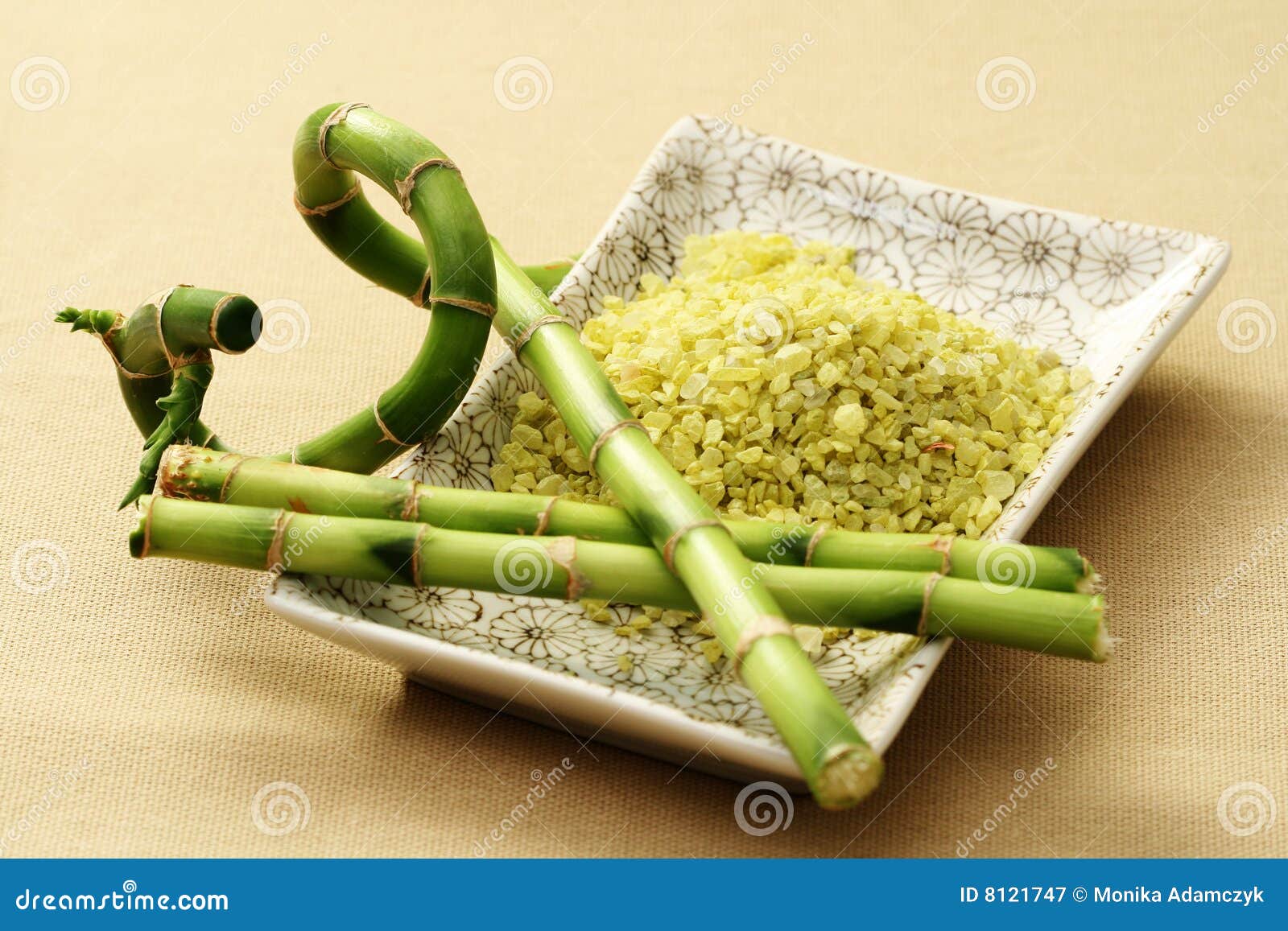 Bath Salt with Green Bamboo Stock Image Image of relax, care 8121747