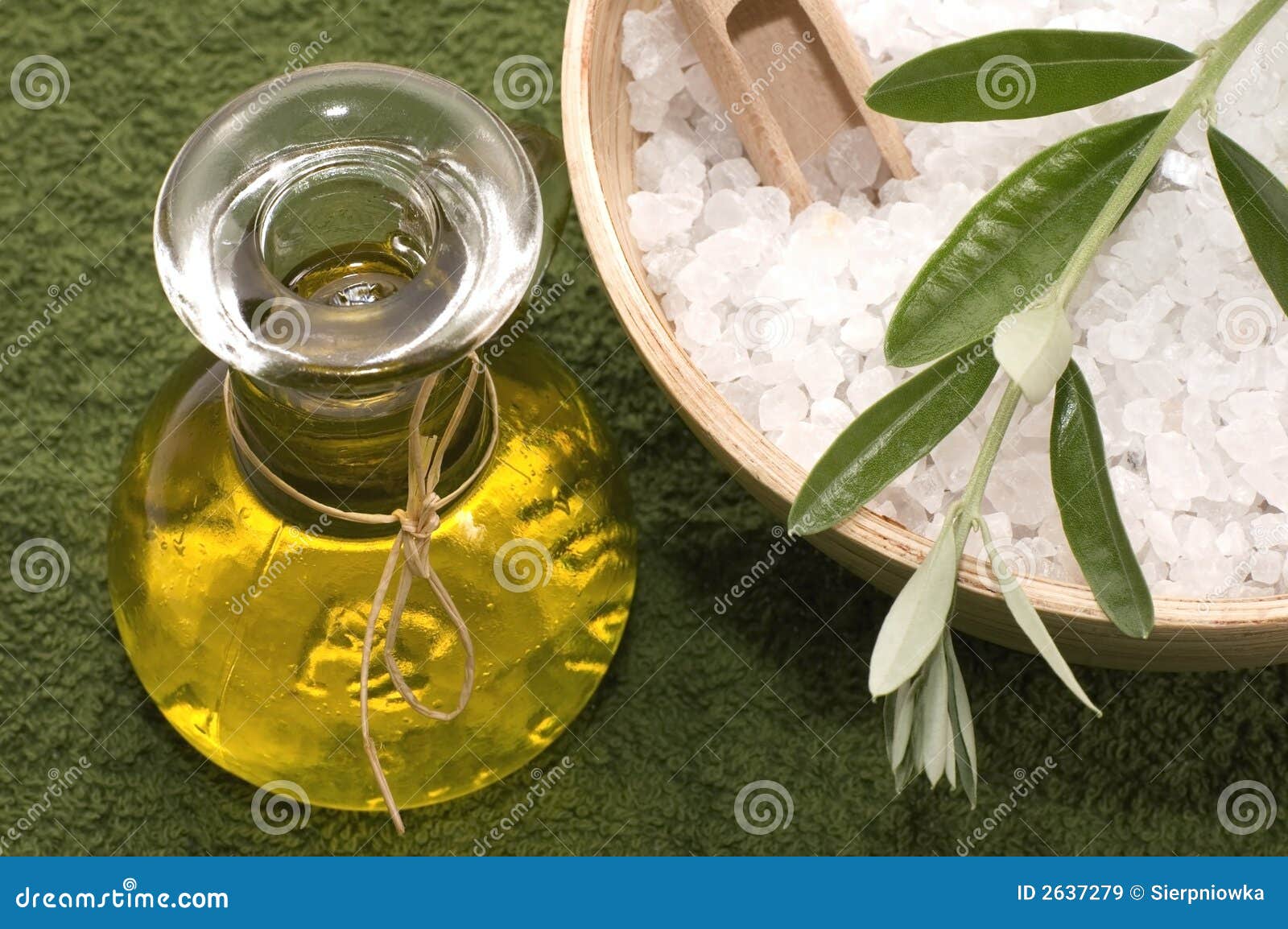 Bath Salt, Oil and Olive Branch Stock Image Image of herbal, olive