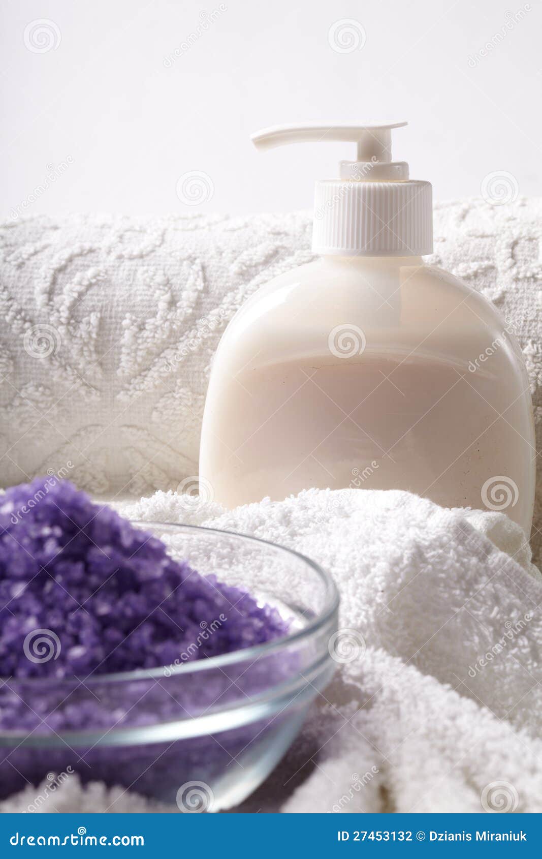 Bath salt with towel stock photo. Image of healthy, beauty 27453132